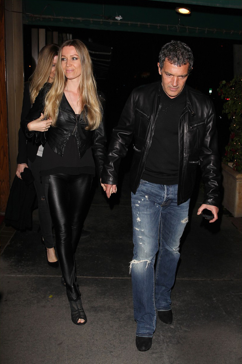 Nicole Kimpel & Antonio Banderas exit Madeo Restaurant