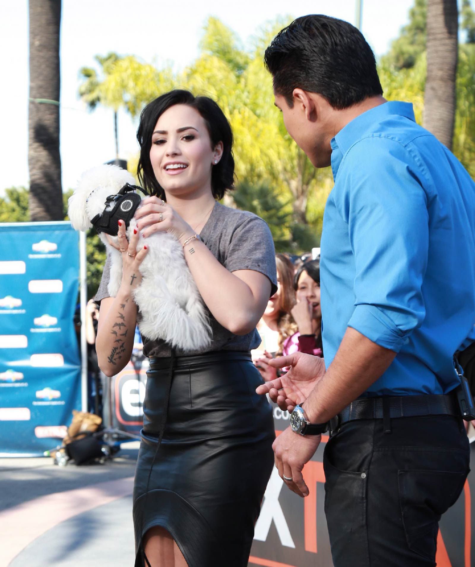 Demi Lovato on the Set of Extra