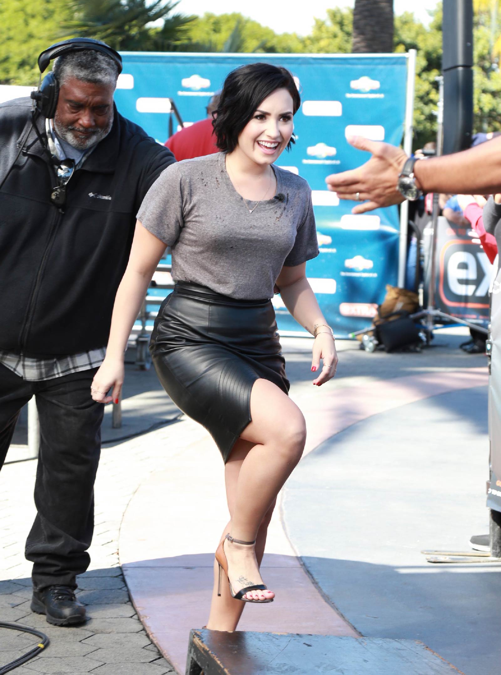 Demi Lovato on the Set of Extra