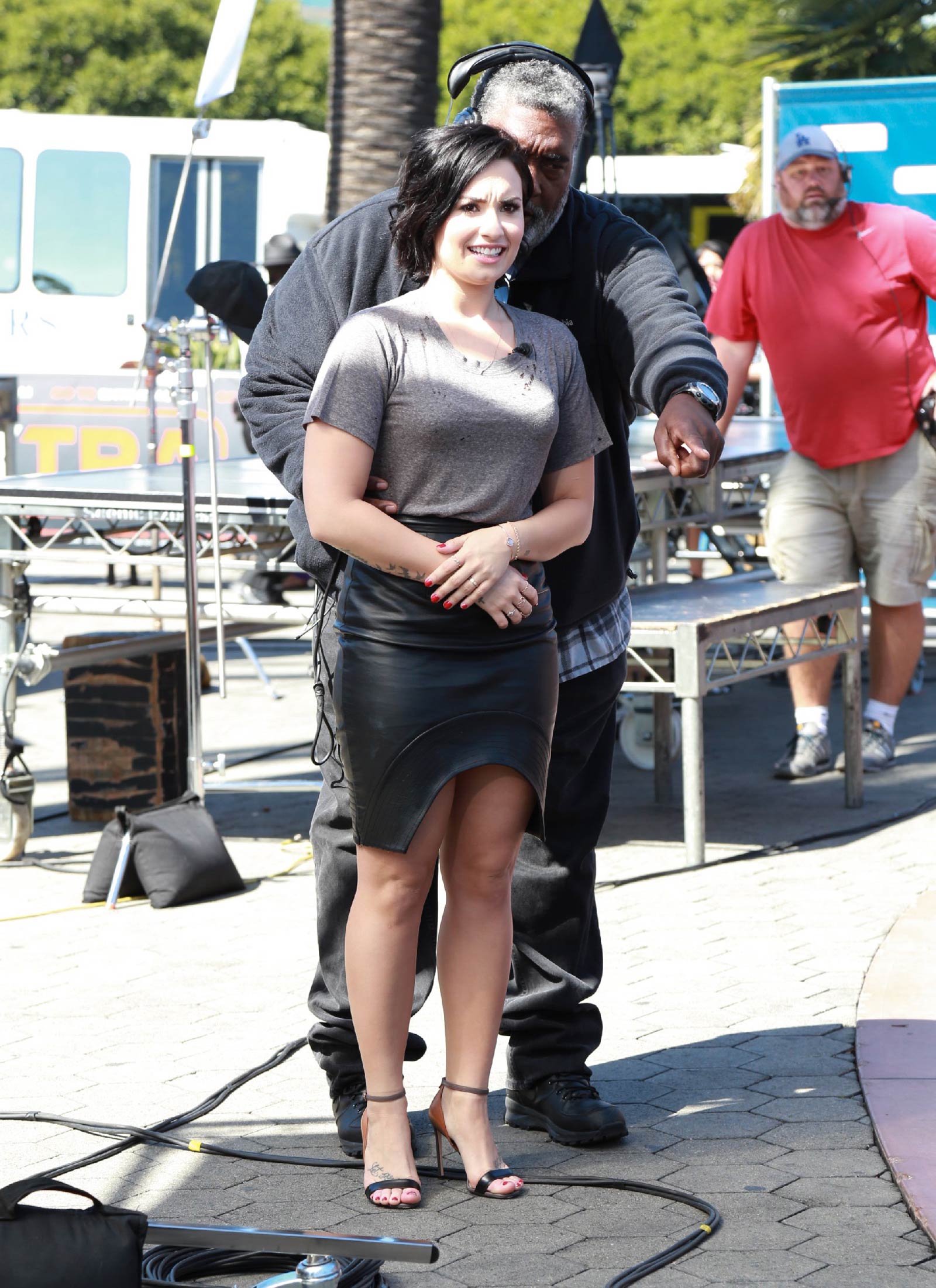 Demi Lovato on the Set of Extra