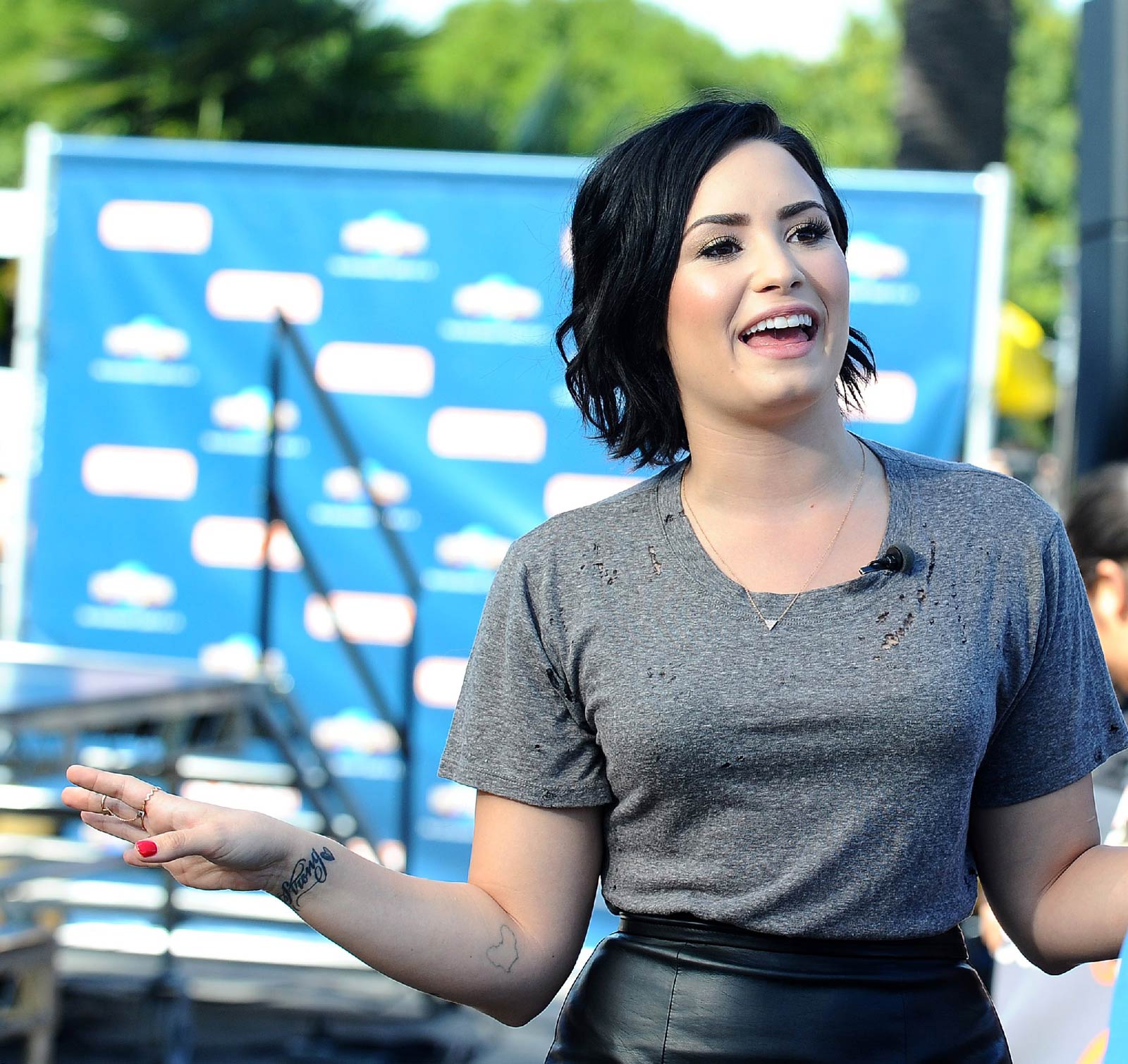 Demi Lovato on the Set of Extra