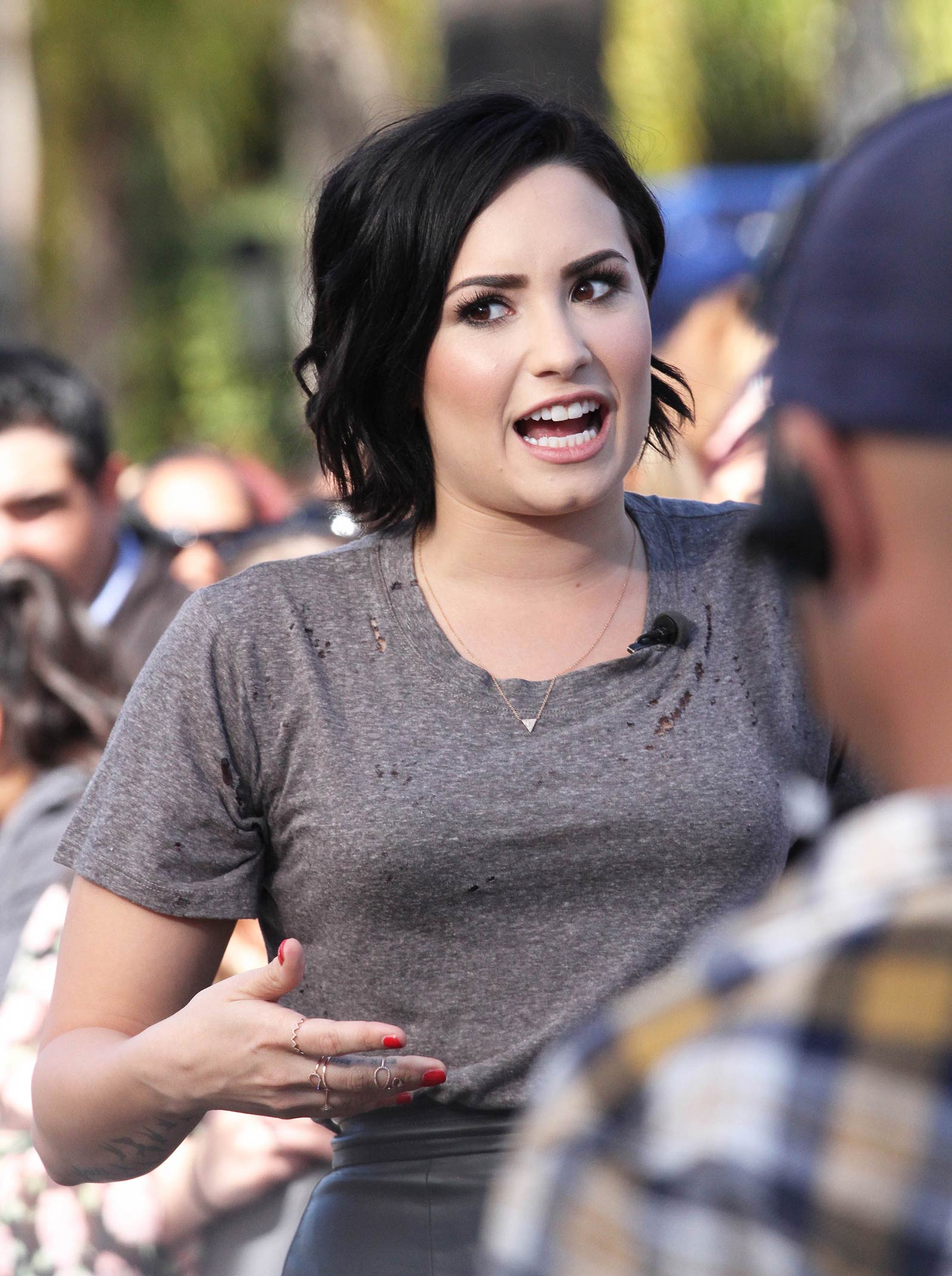 Demi Lovato on the Set of Extra