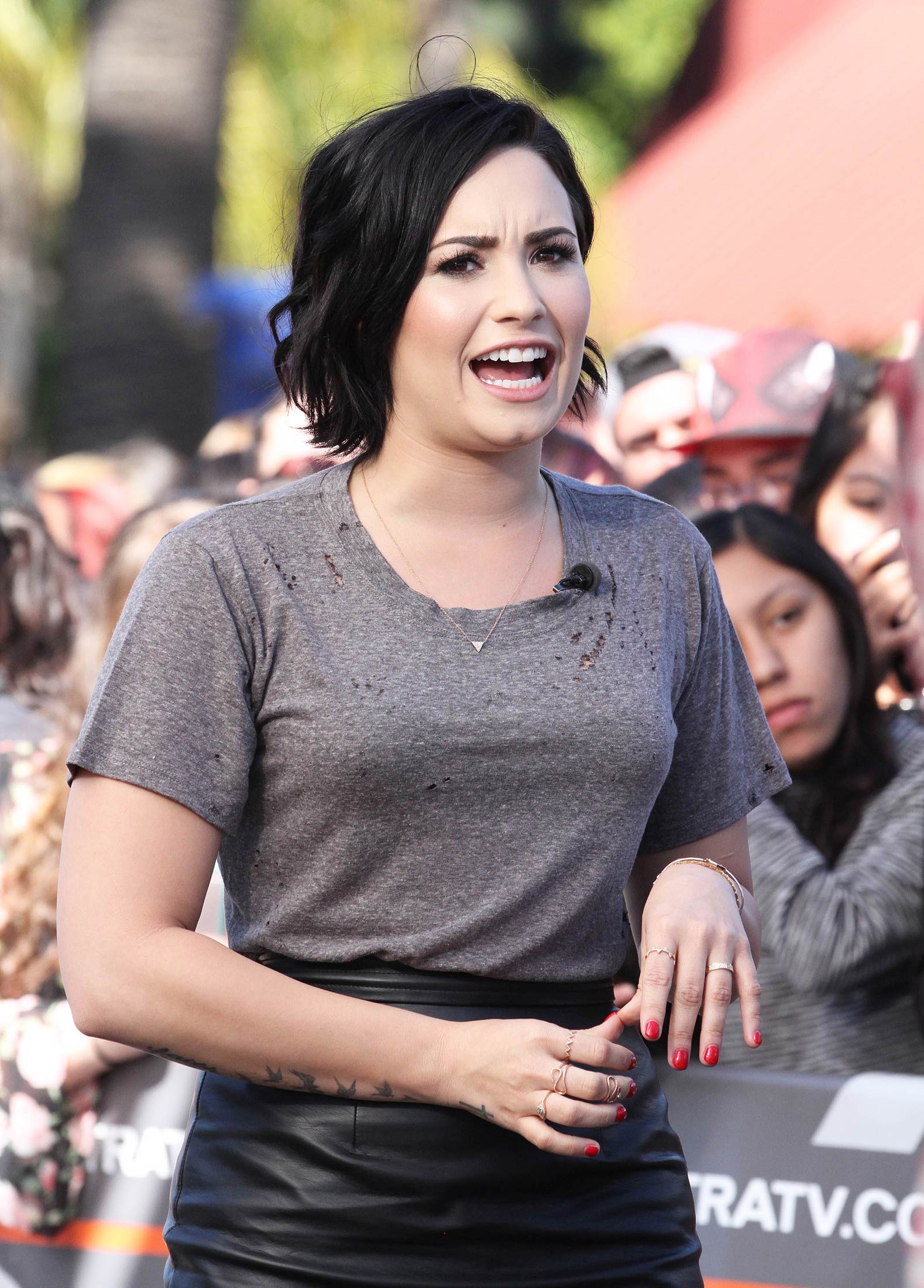 Demi Lovato on the Set of Extra