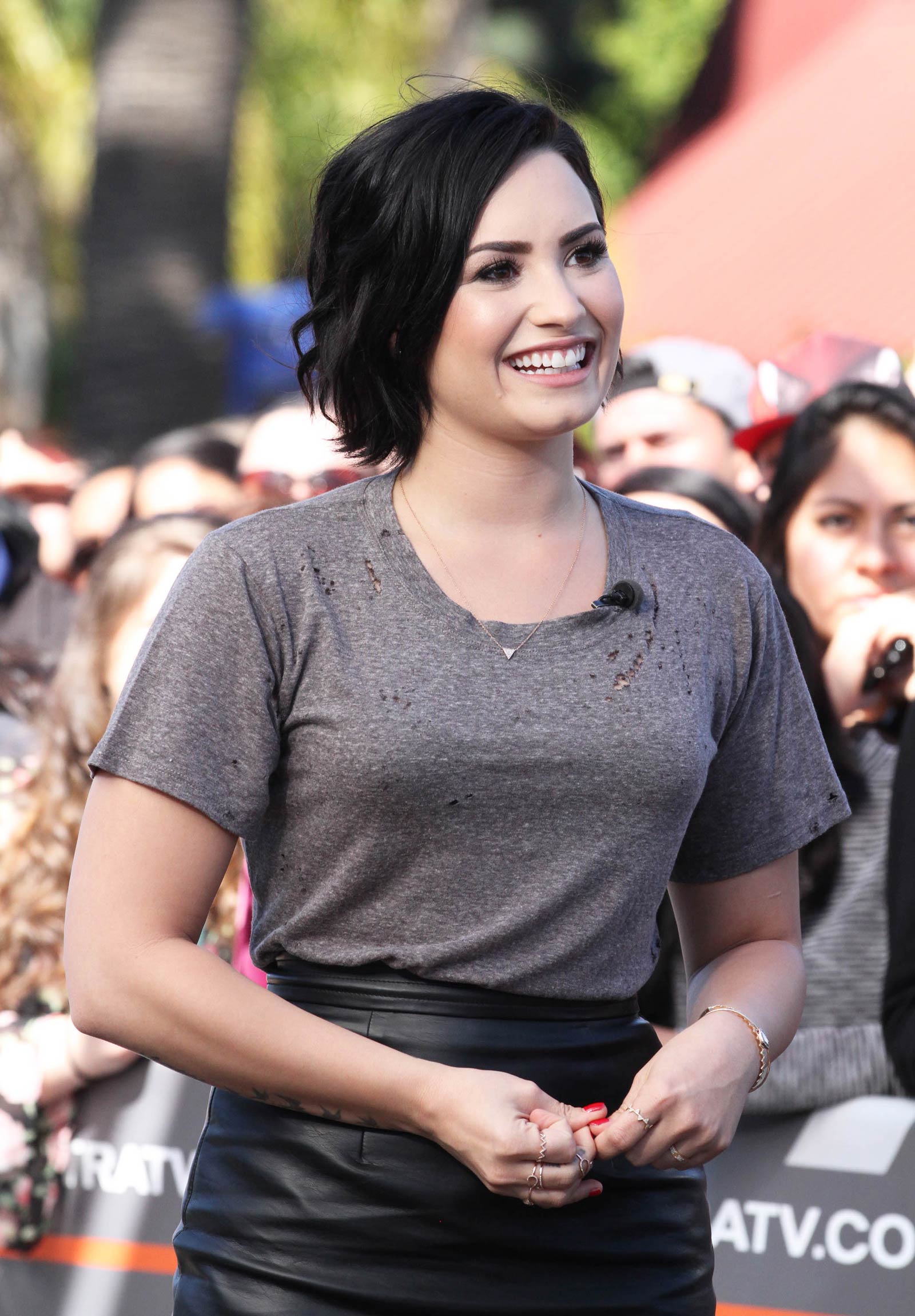 Demi Lovato on the Set of Extra