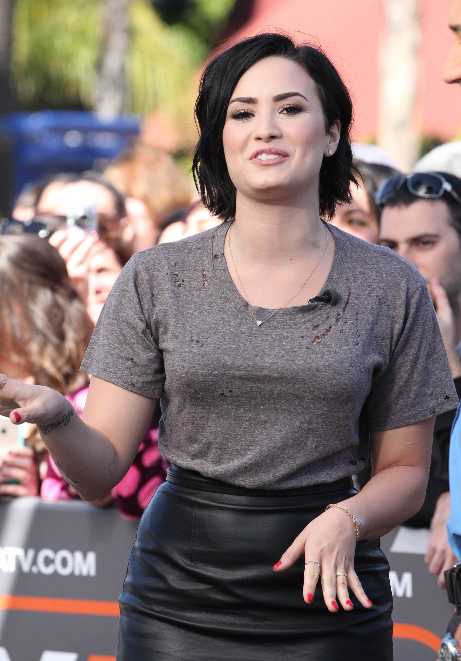 Demi Lovato on the Set of Extra