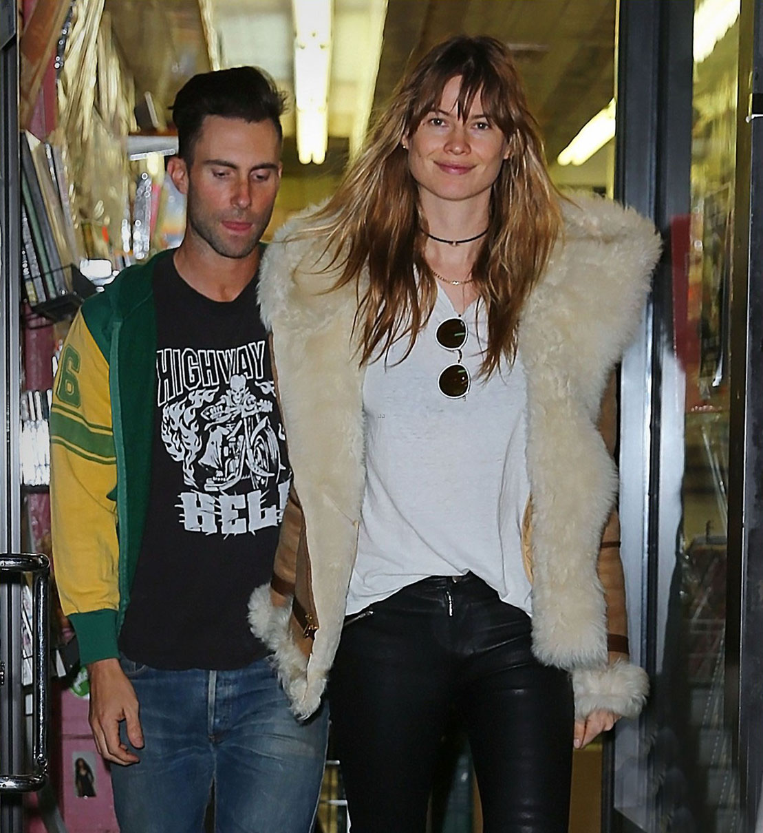 Behati Prinsloo exits the What Goes Around Comes Around vintage store
