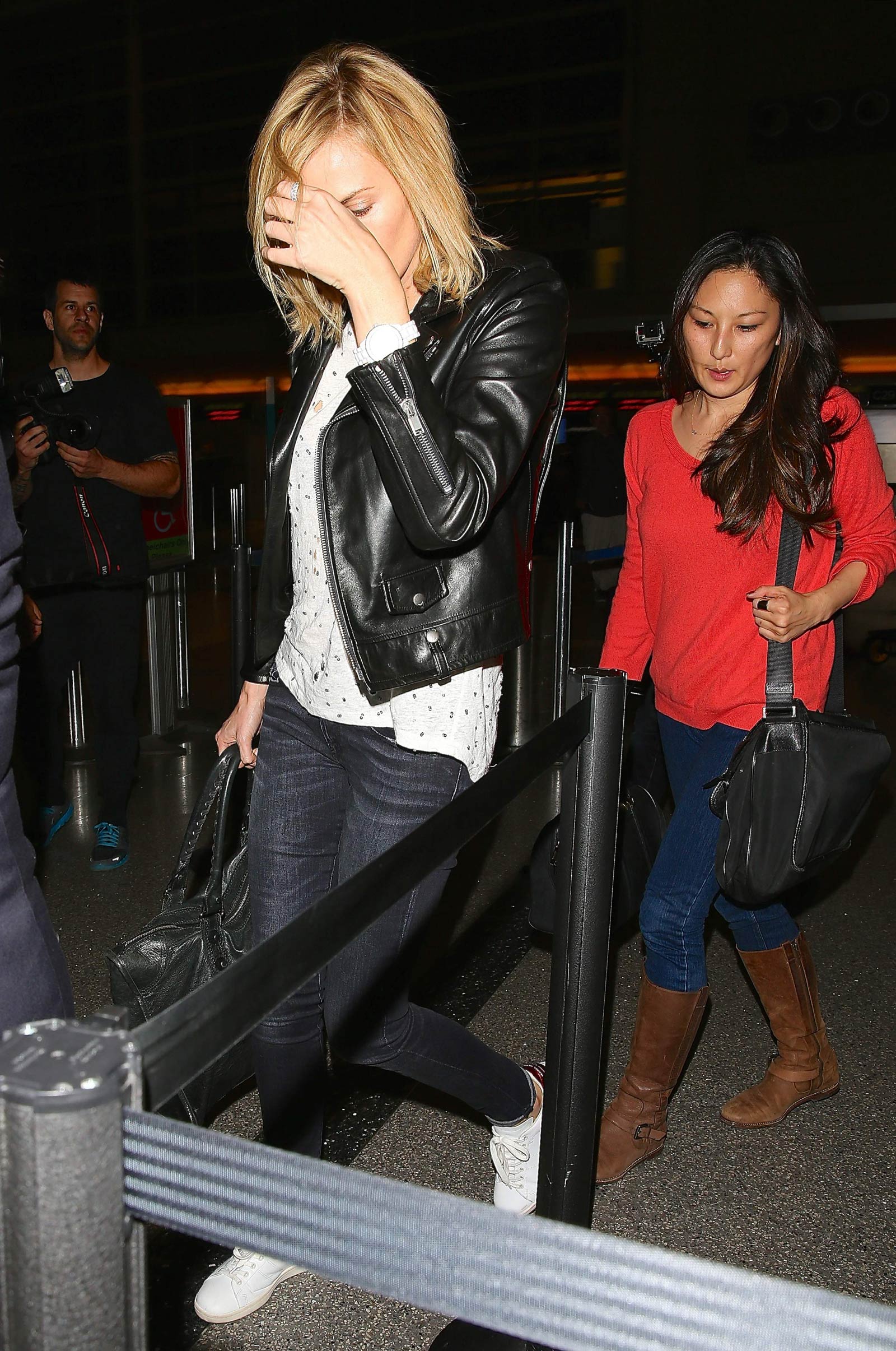 Charlize Theron catches flight out of LAX Airport