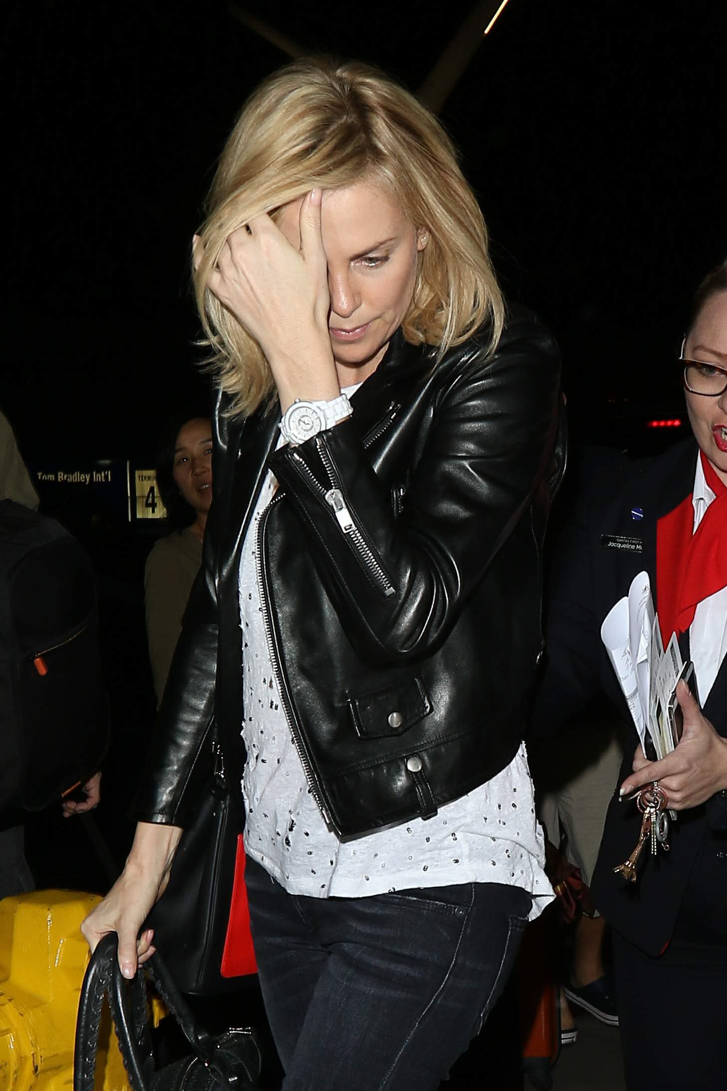 Charlize Theron catches flight out of LAX Airport