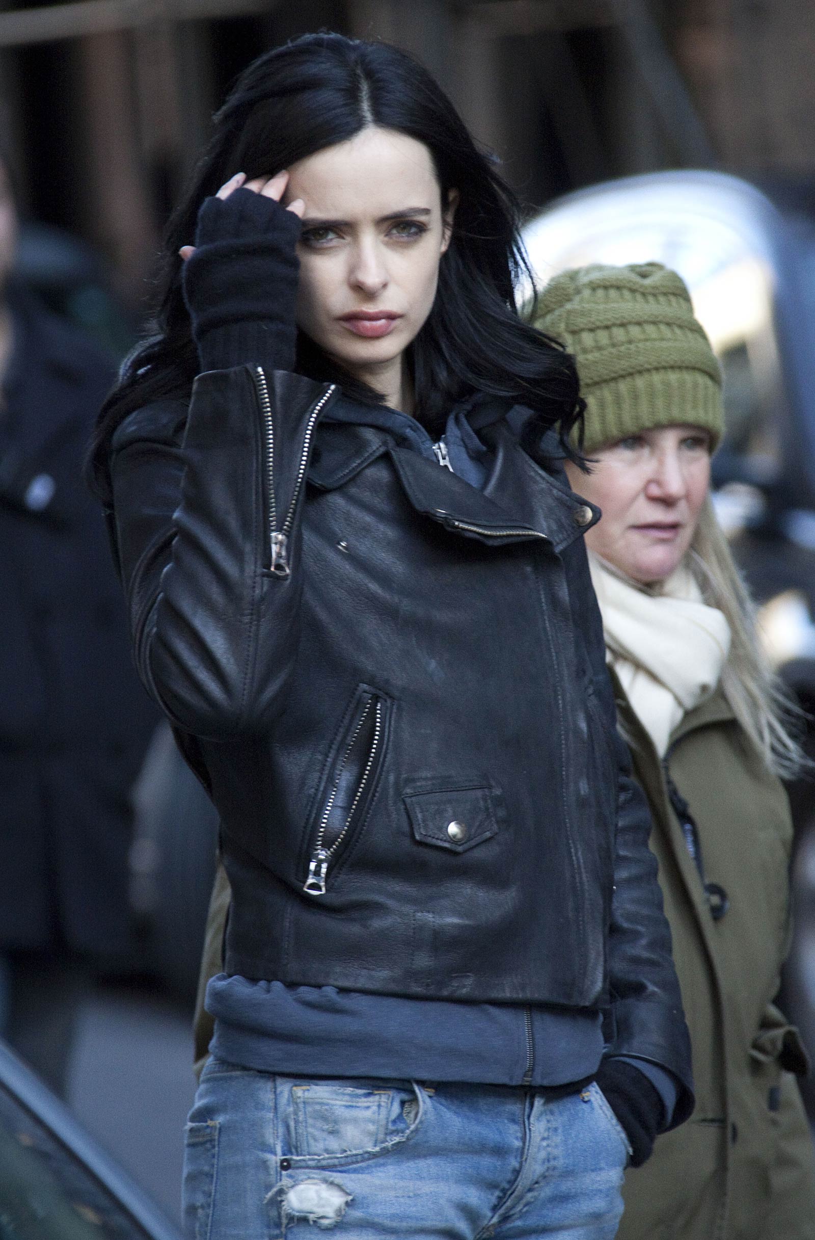 Krysten Ritter on the set of A.K.A. Jessica Jones