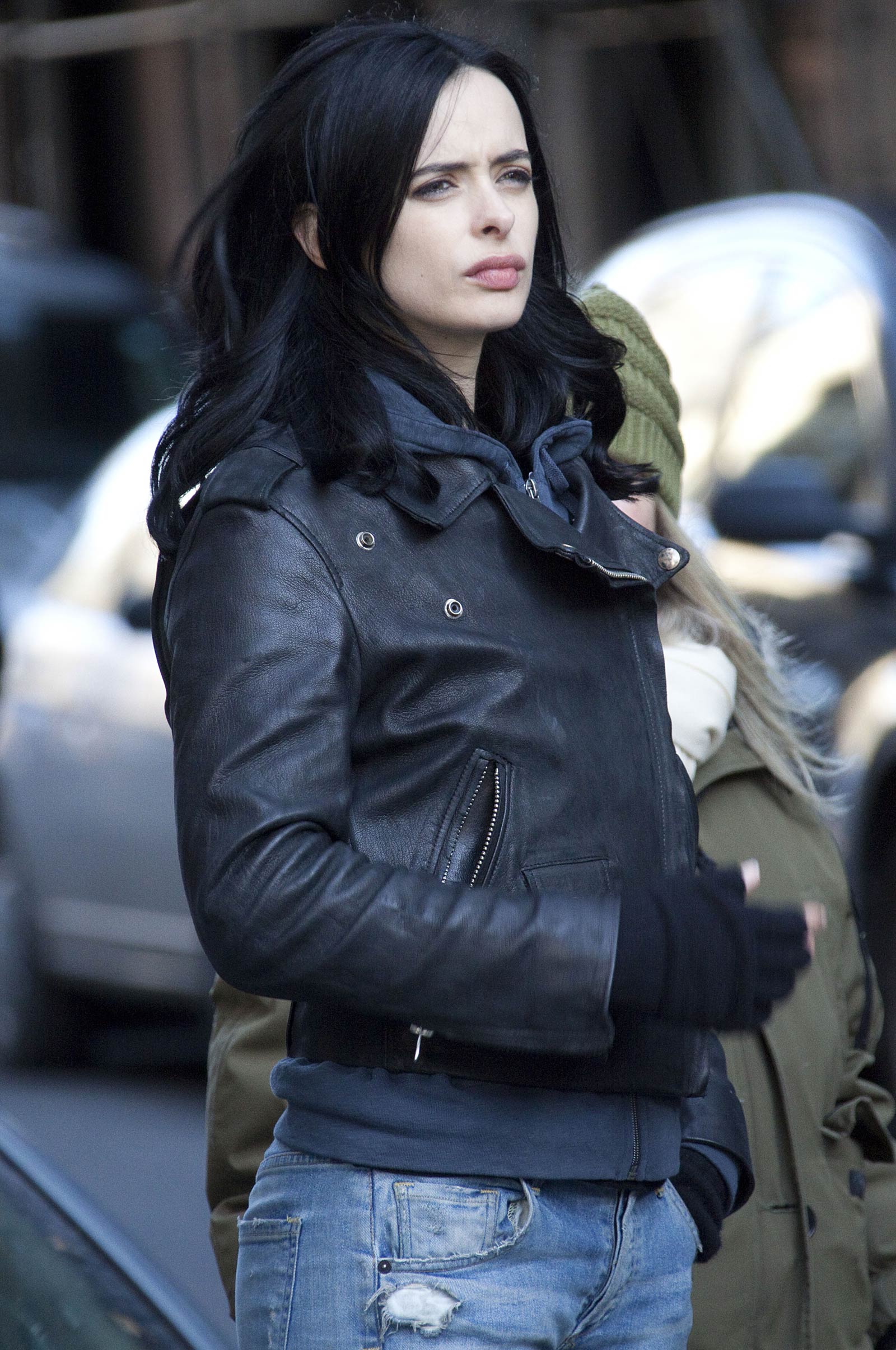 Krysten Ritter on the set of A.K.A. Jessica Jones