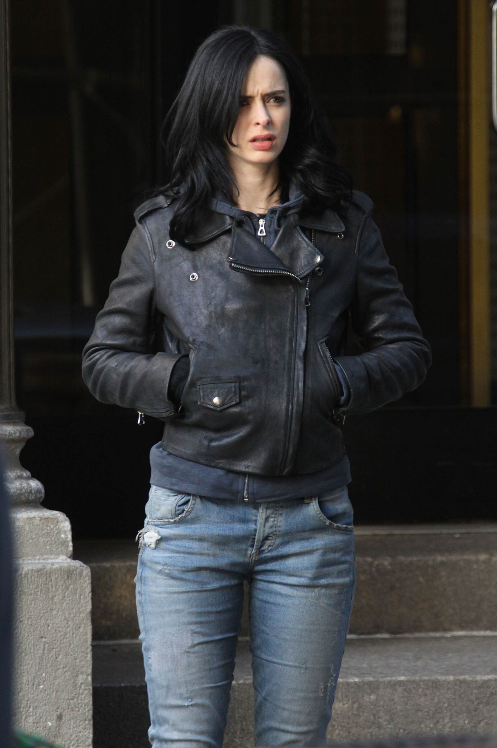 Krysten Ritter on the set of A.K.A. Jessica Jones