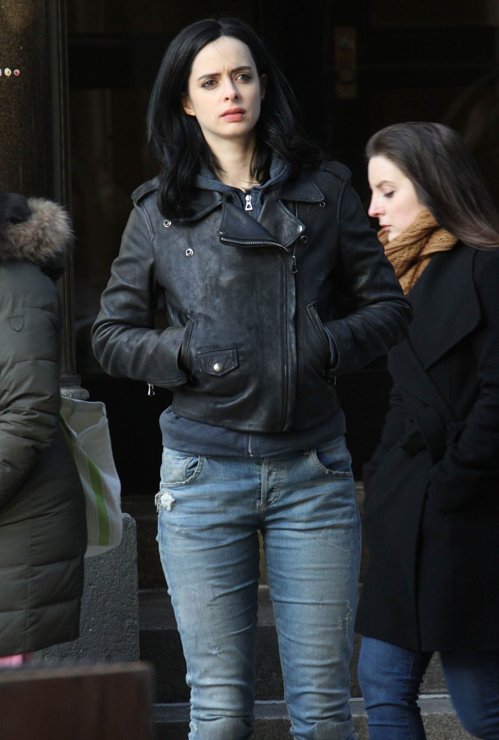 Krysten Ritter on the set of A.K.A. Jessica Jones