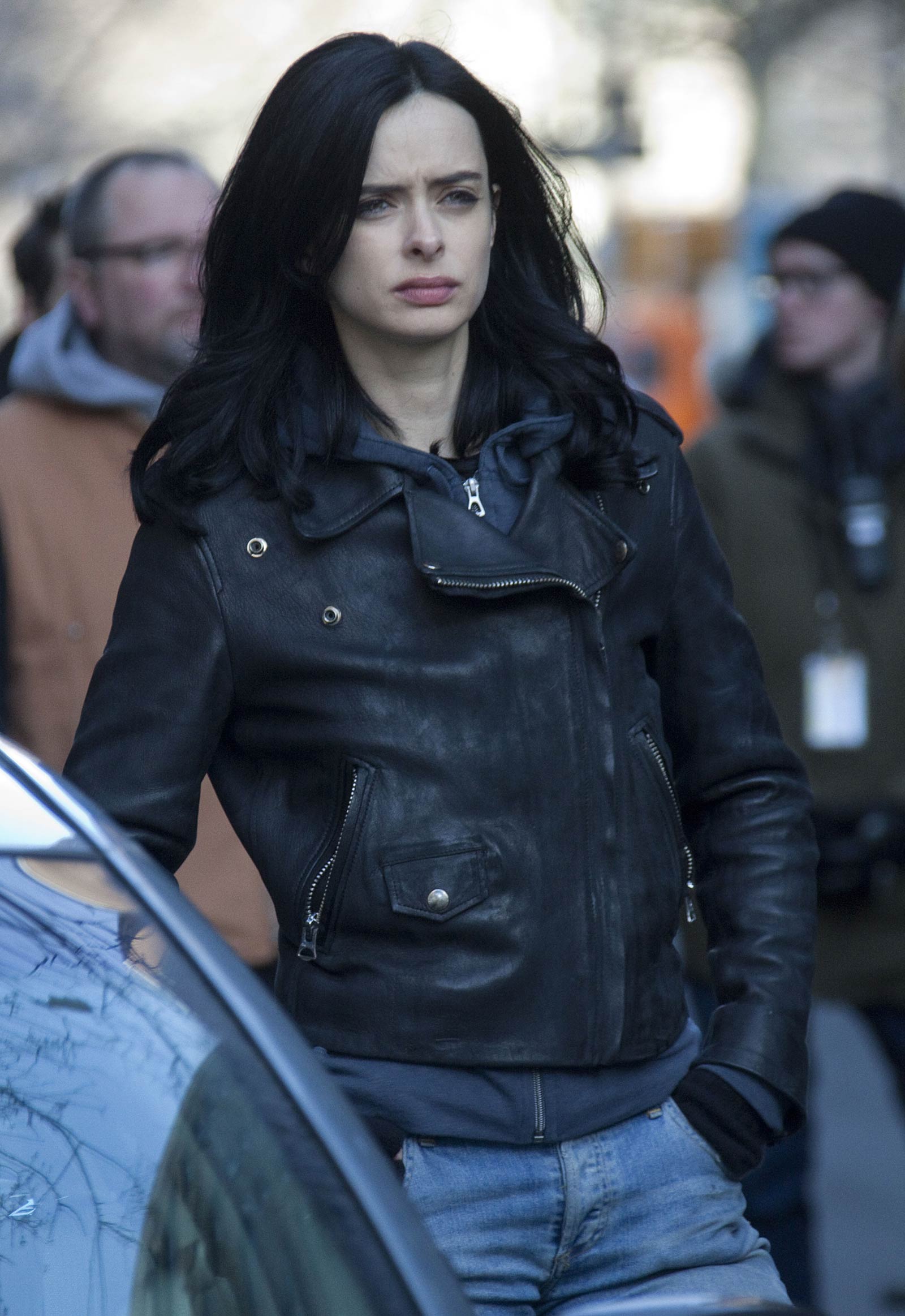 Krysten Ritter on the set of A.K.A. Jessica Jones