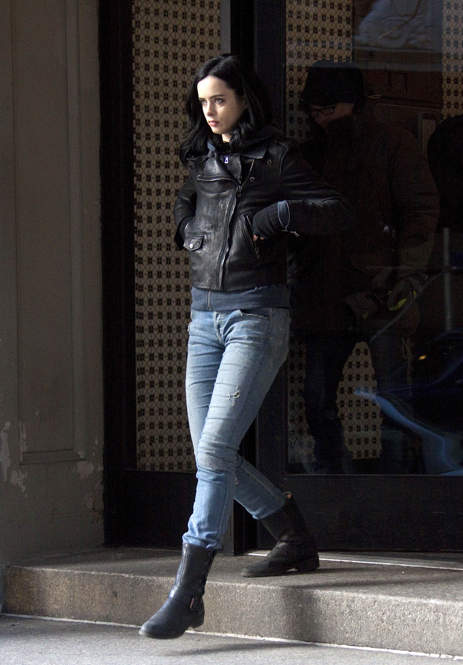 Krysten Ritter on the set of A.K.A. Jessica Jones