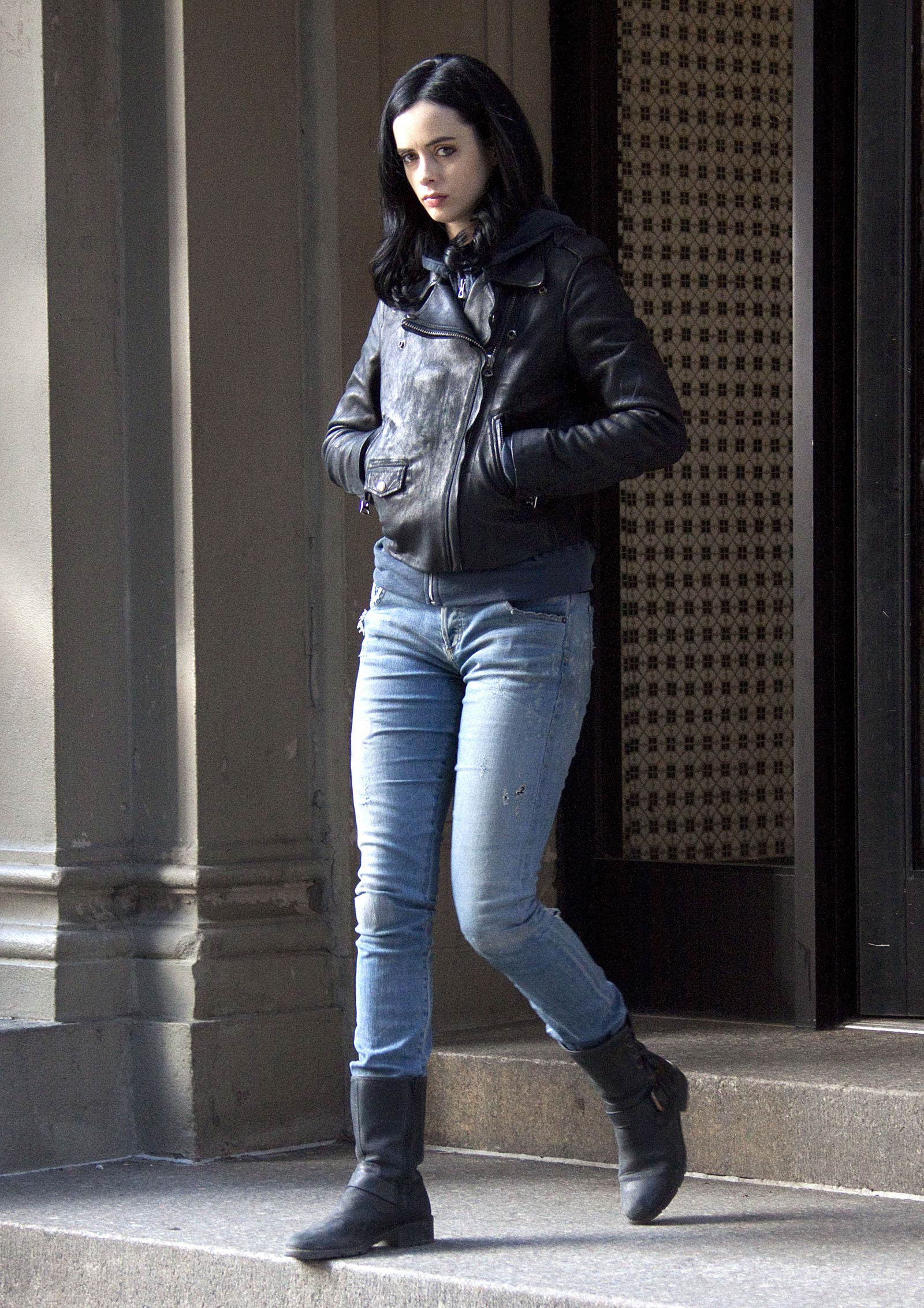 Krysten Ritter on the set of A.K.A. Jessica Jones