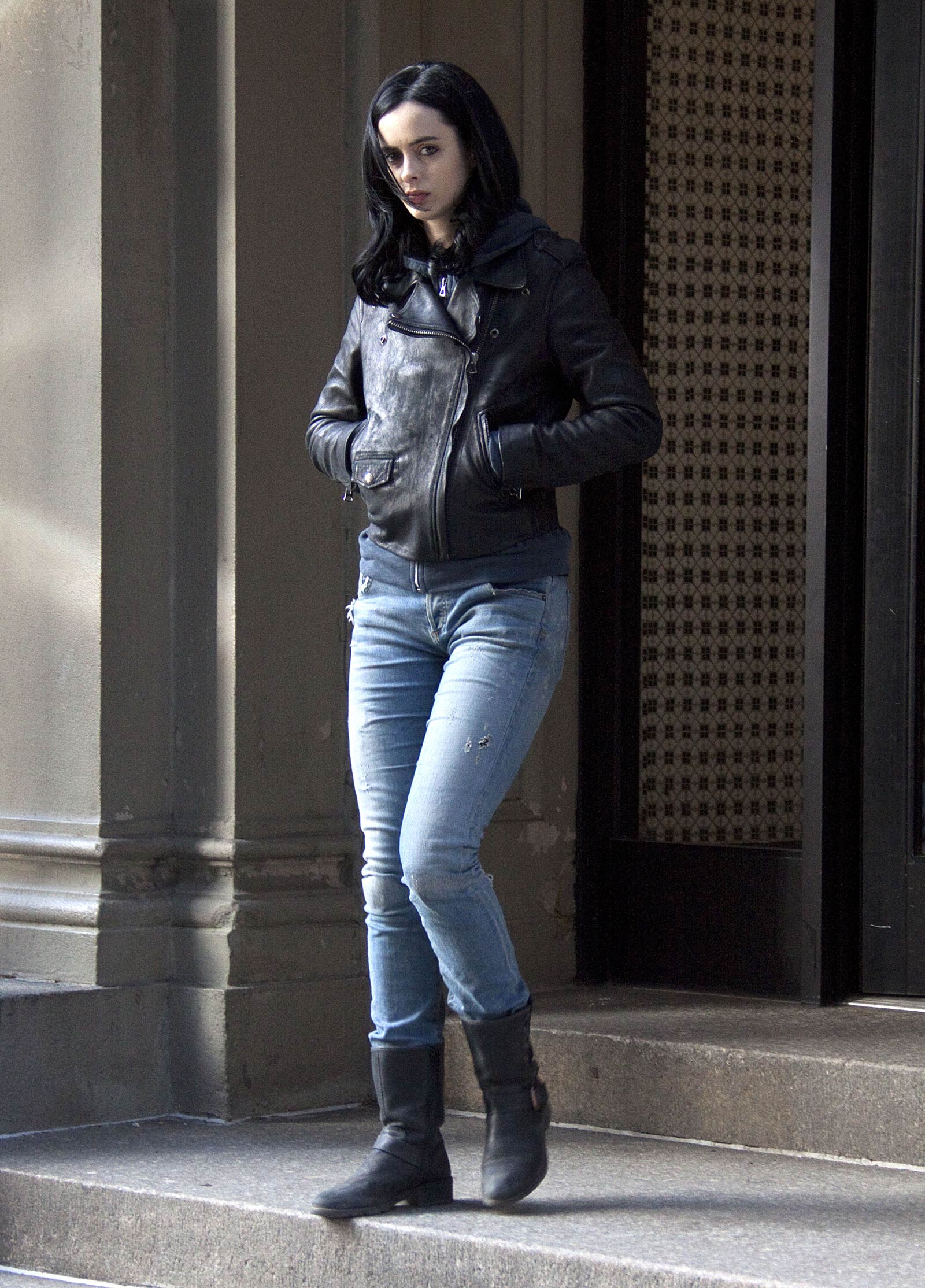 Krysten Ritter on the set of A.K.A. Jessica Jones