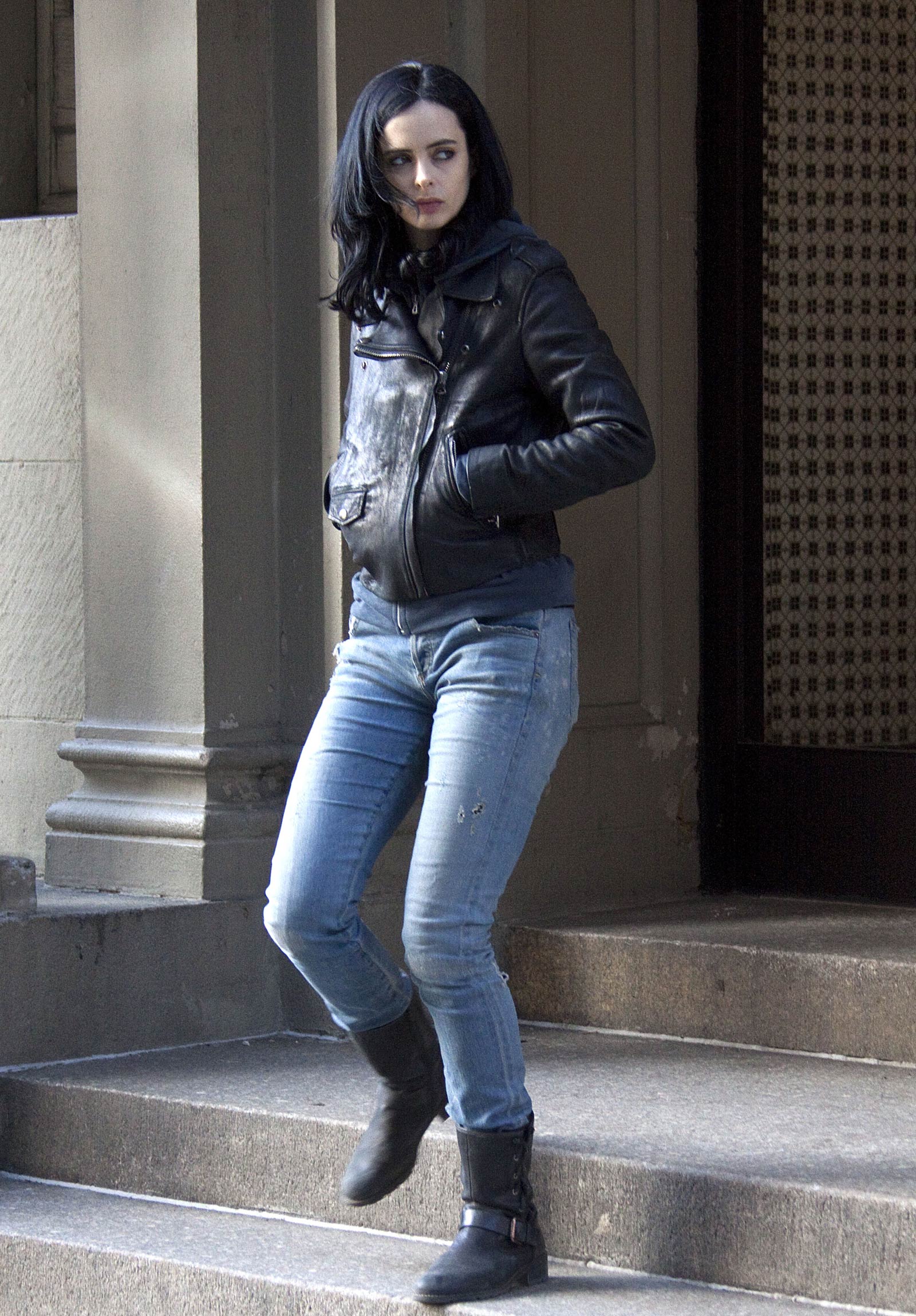 Krysten Ritter on the set of A.K.A. Jessica Jones