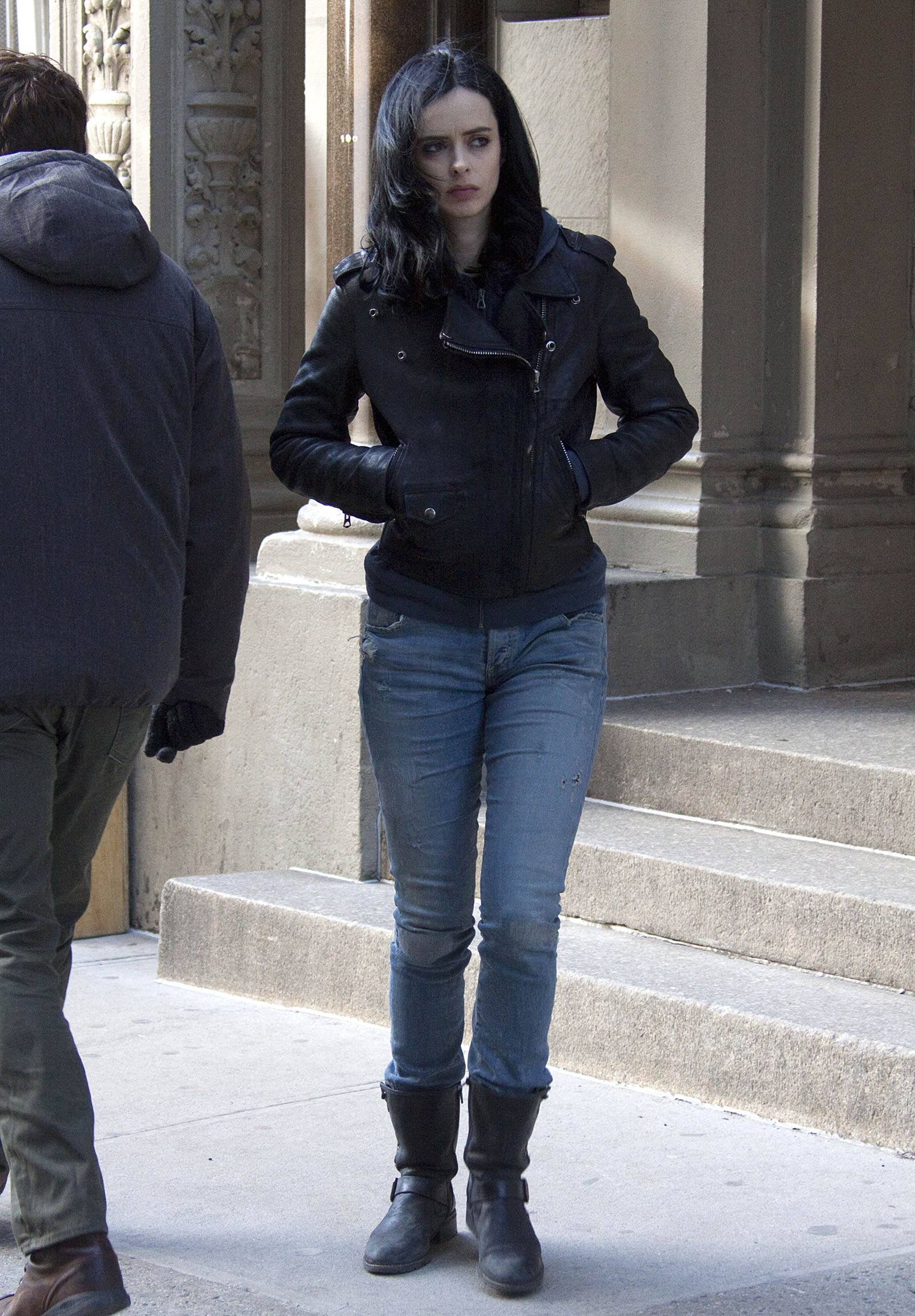 Krysten Ritter on the set of A.K.A. Jessica Jones