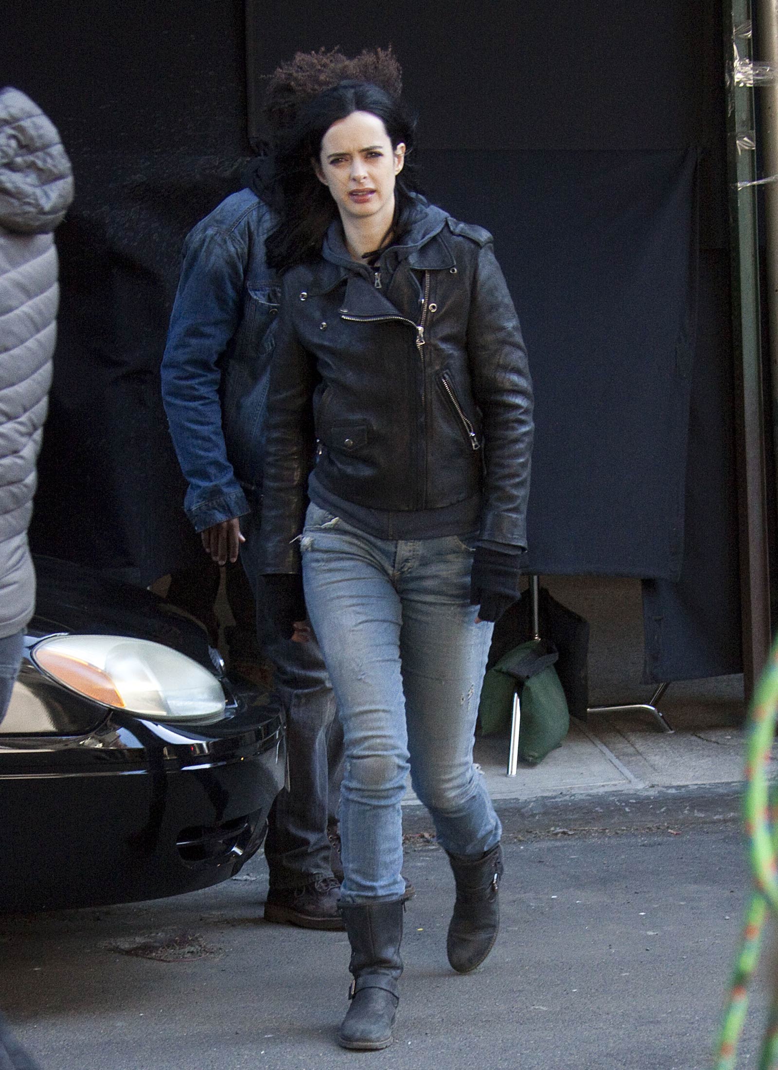 Krysten Ritter on the set of A.K.A. Jessica Jones