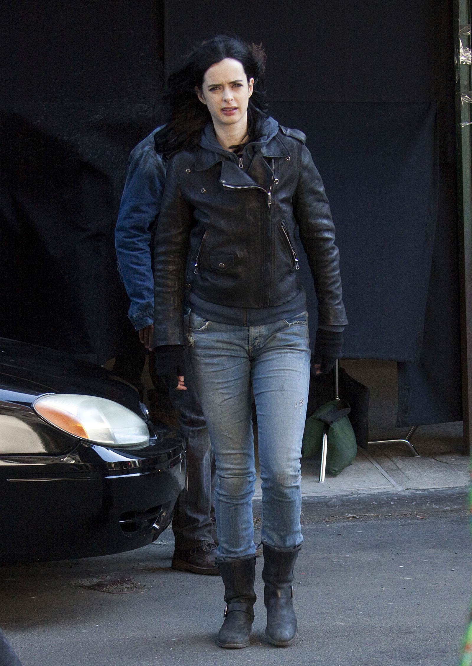 Krysten Ritter on the set of A.K.A. Jessica Jones