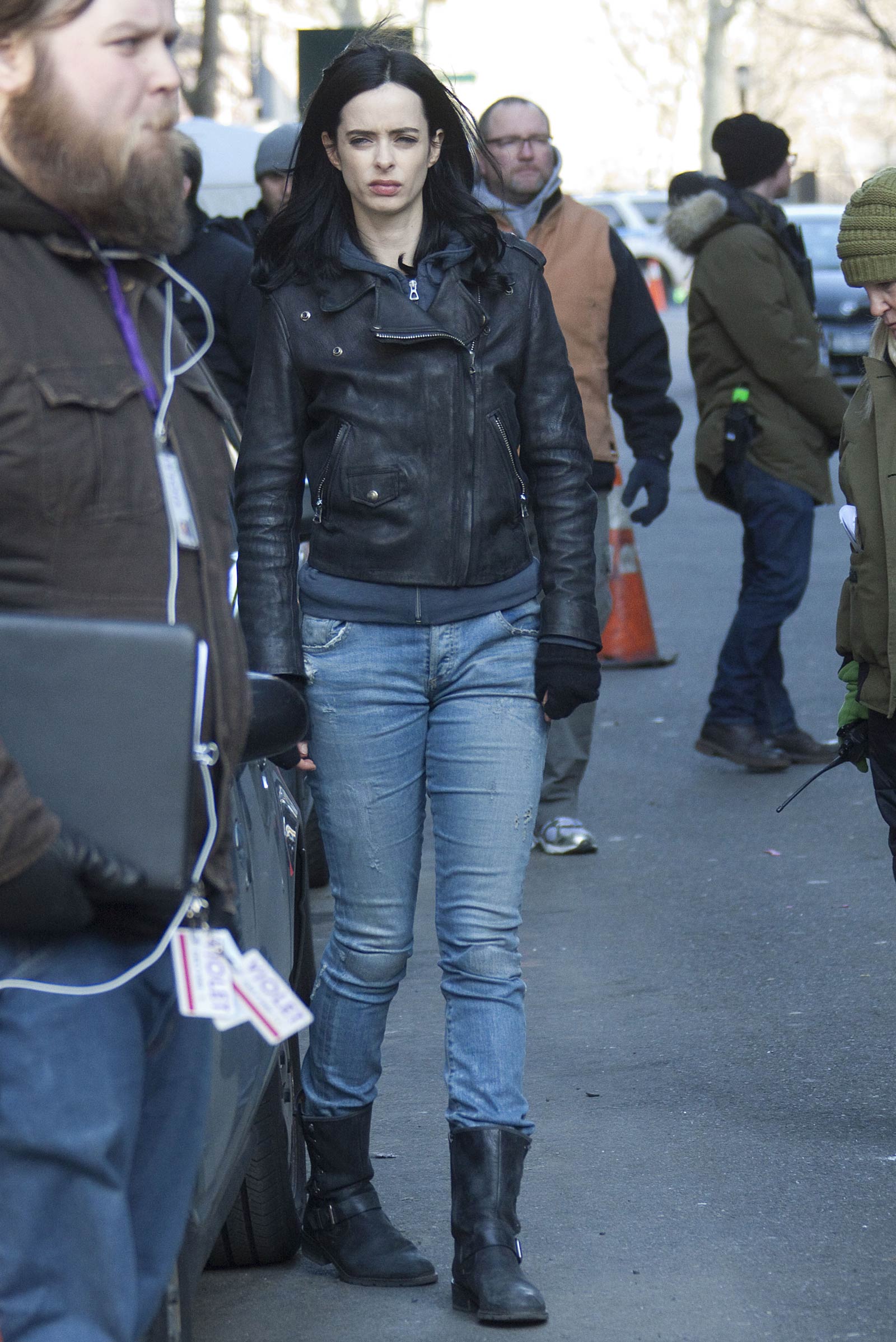 Krysten Ritter on the set of A.K.A. Jessica Jones