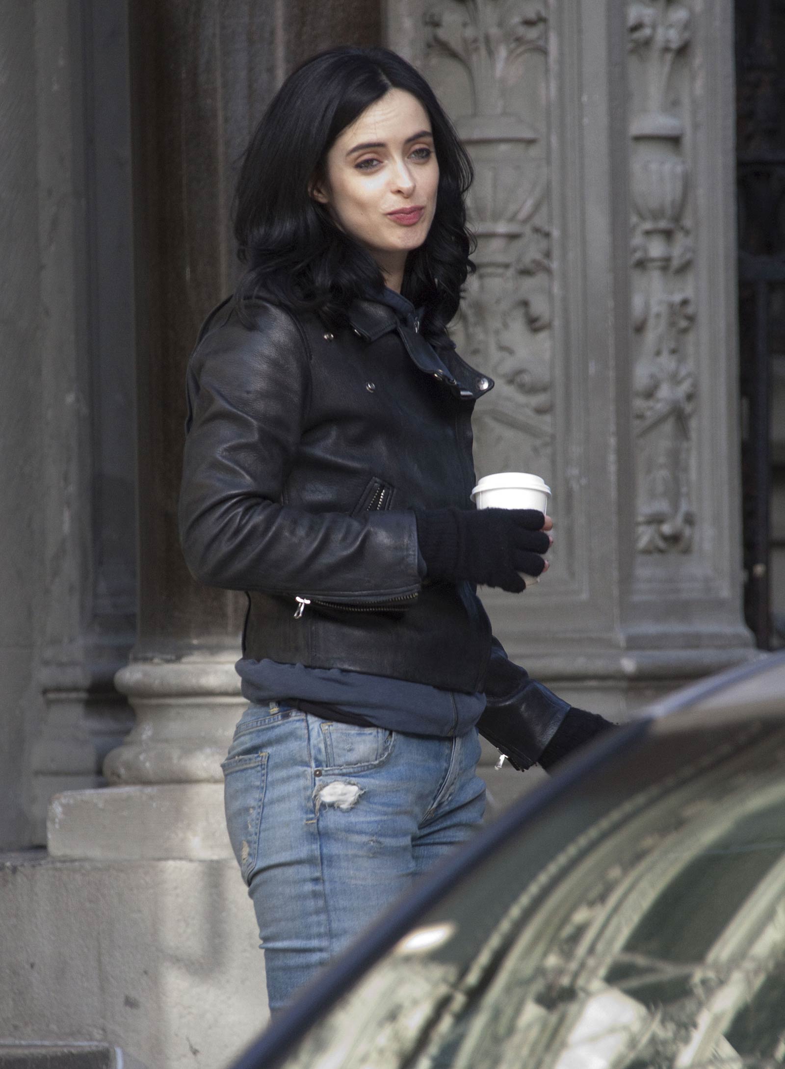 Krysten Ritter on the set of A.K.A. Jessica Jones