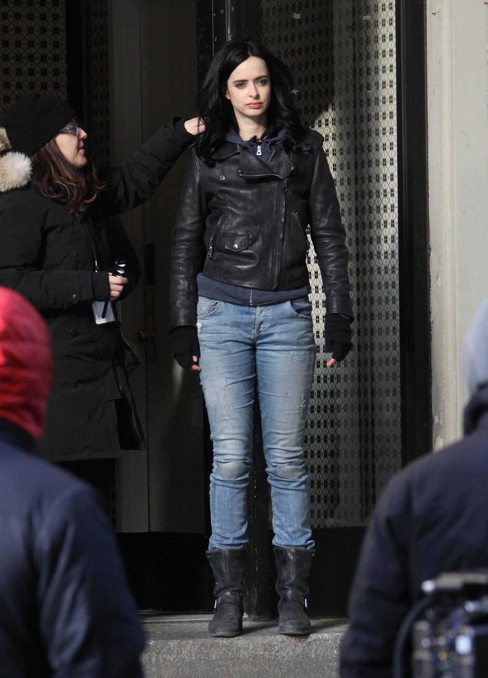 Krysten Ritter on the set of A.K.A. Jessica Jones