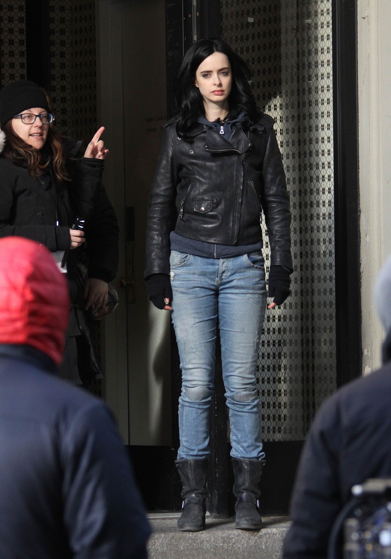 Krysten Ritter on the set of A.K.A. Jessica Jones