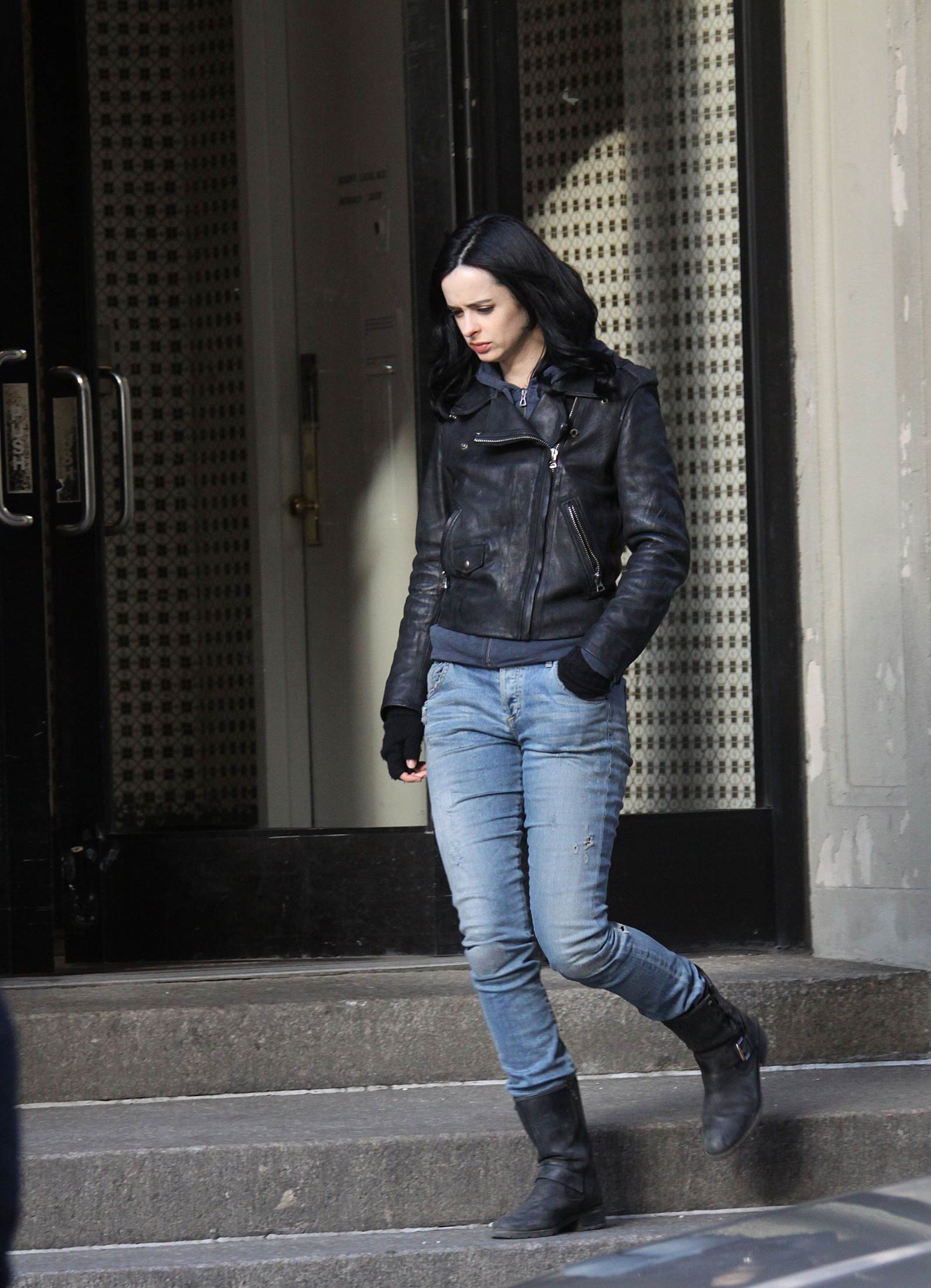 Krysten Ritter on the set of A.K.A. Jessica Jones