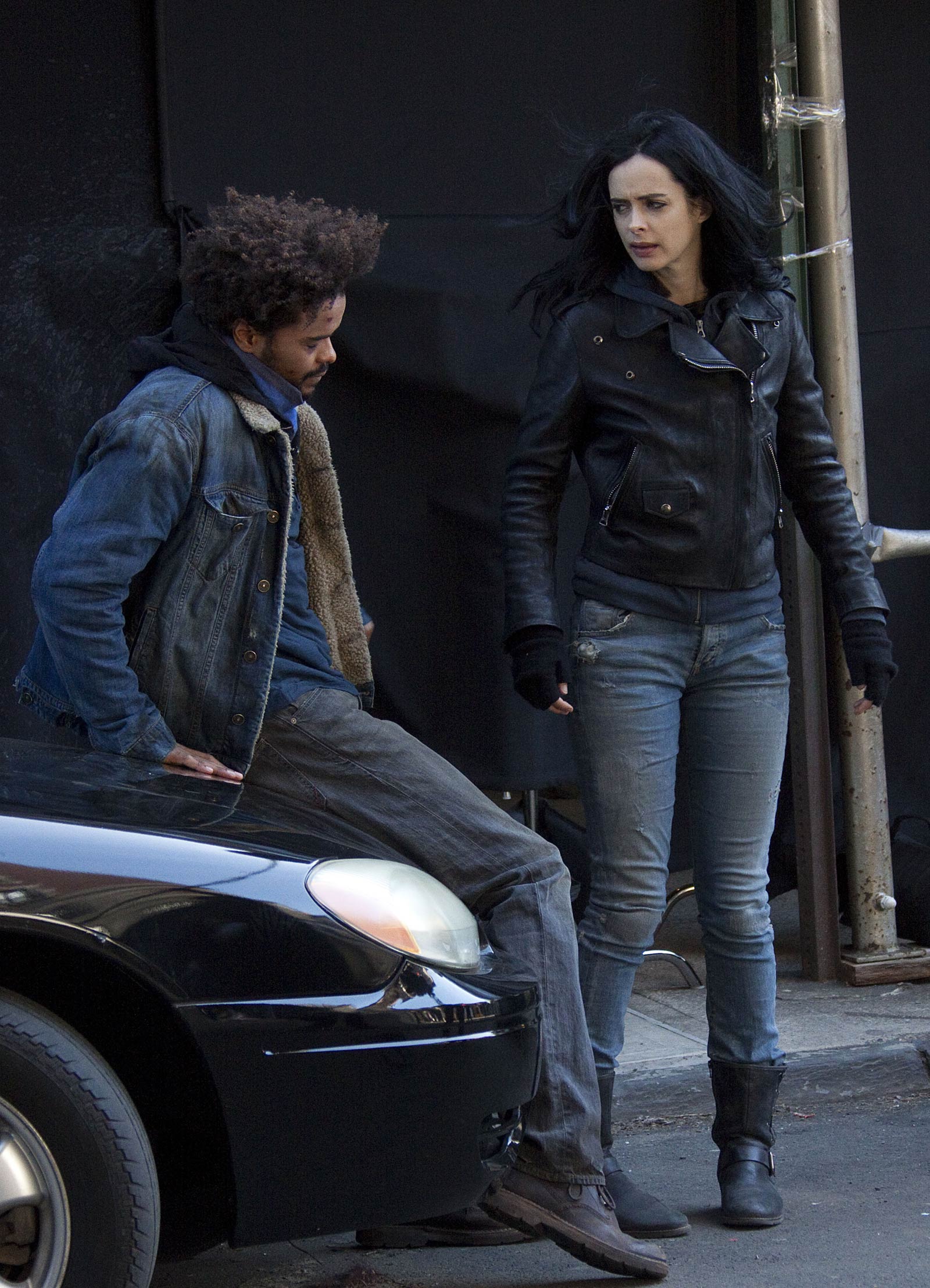 Krysten Ritter on the set of A.K.A. Jessica Jones