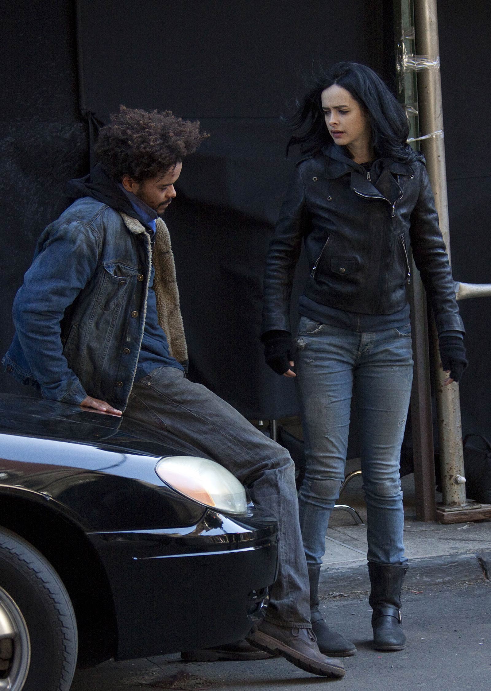 Krysten Ritter on the set of A.K.A. Jessica Jones