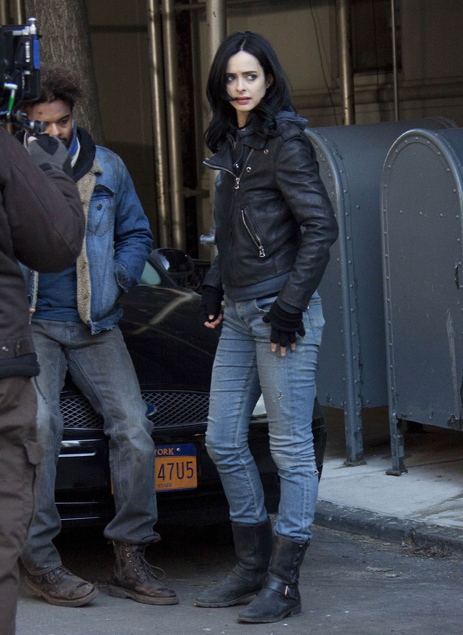 Krysten Ritter on the set of A.K.A. Jessica Jones