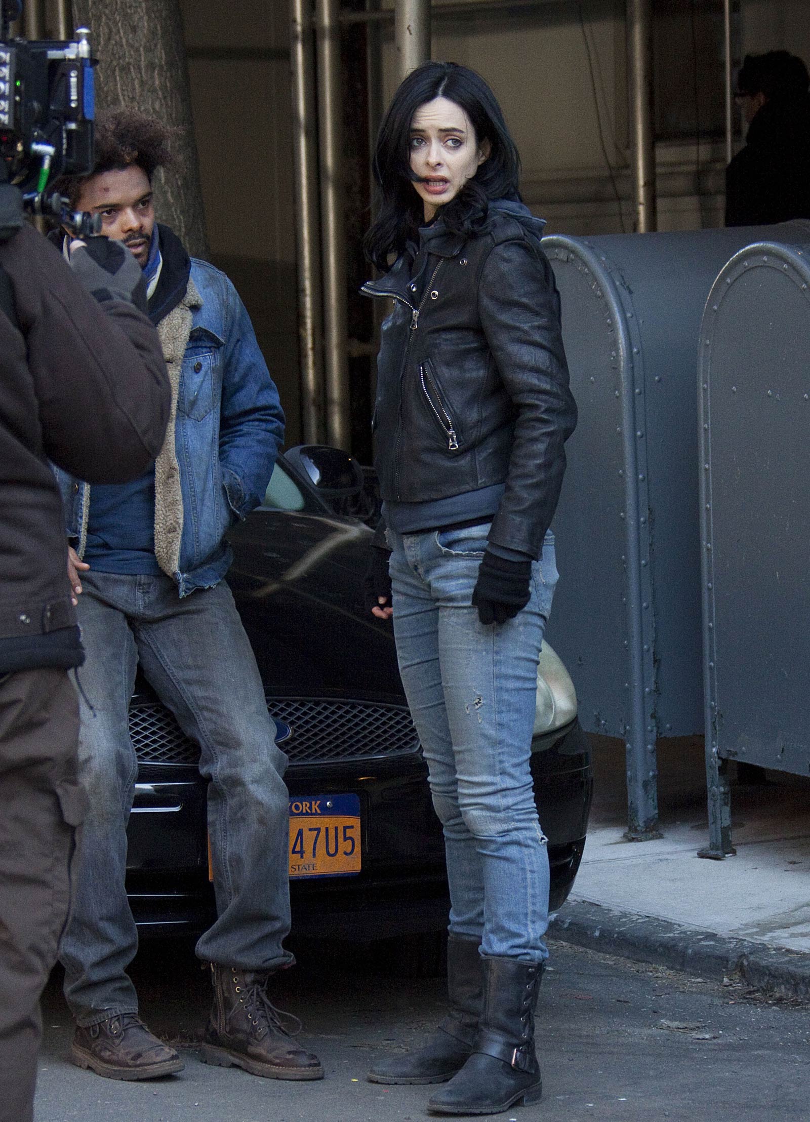 Krysten Ritter on the set of A.K.A. Jessica Jones