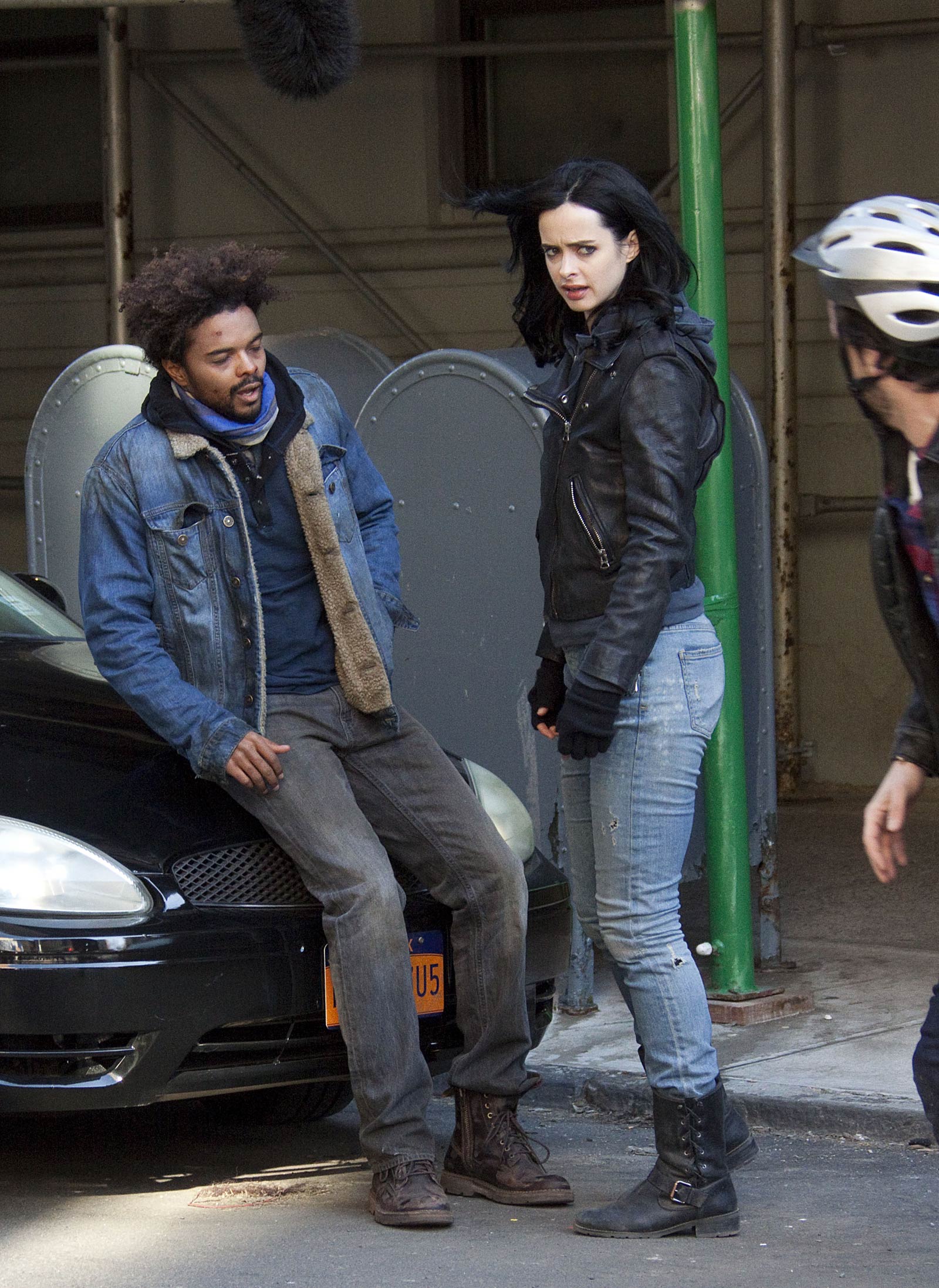 Krysten Ritter on the set of A.K.A. Jessica Jones