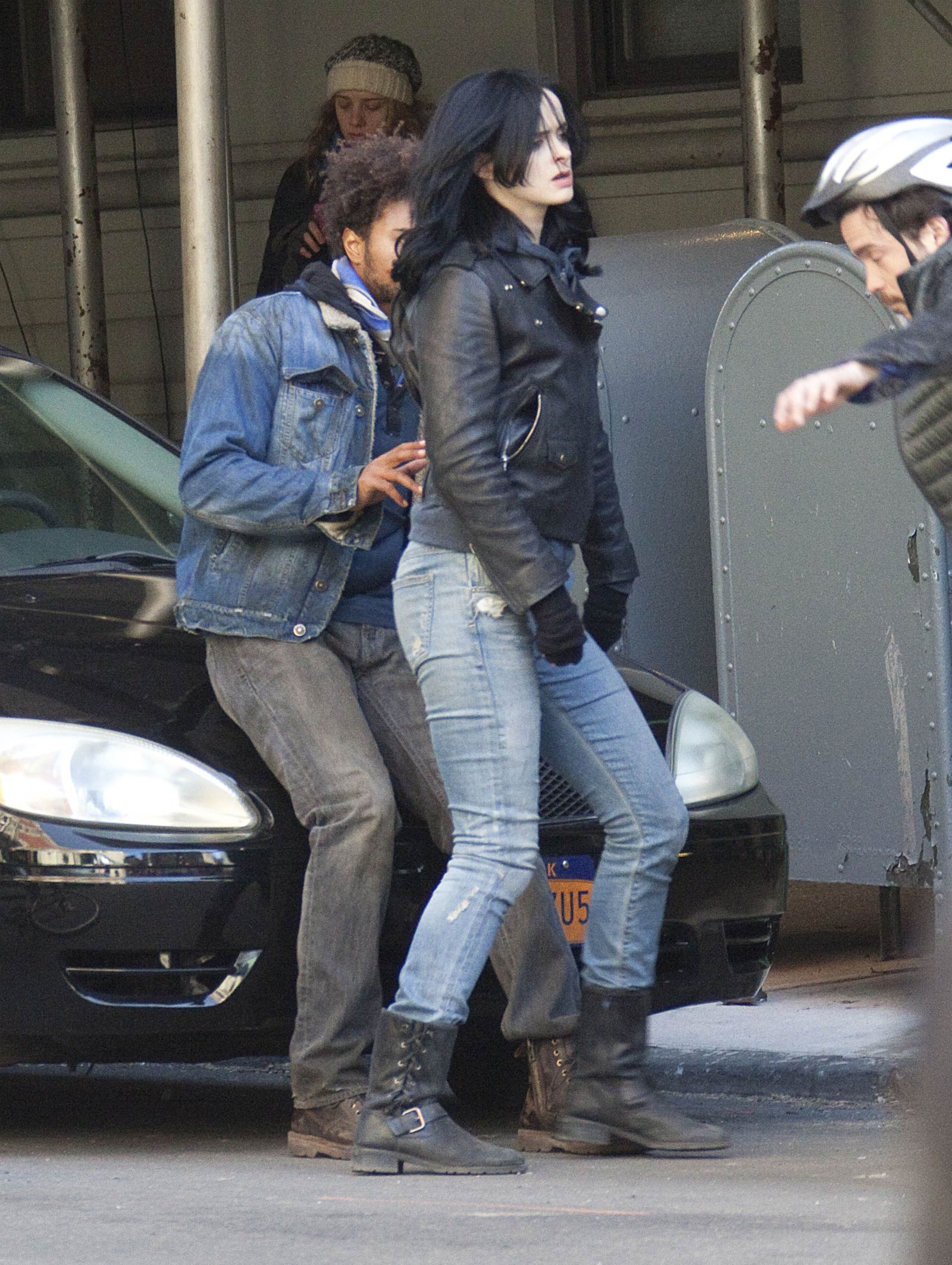 Krysten Ritter on the set of A.K.A. Jessica Jones