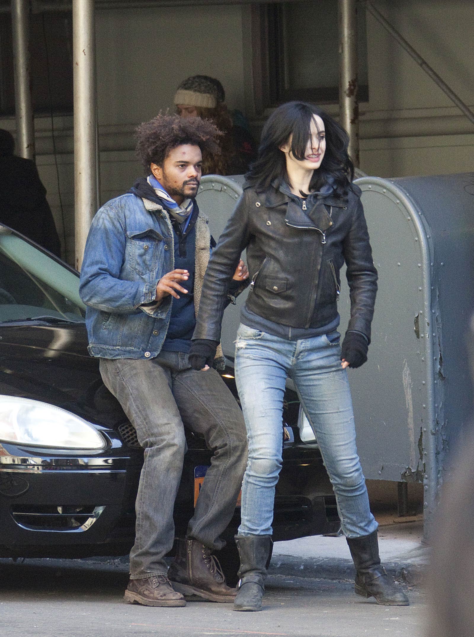 Krysten Ritter on the set of A.K.A. Jessica Jones