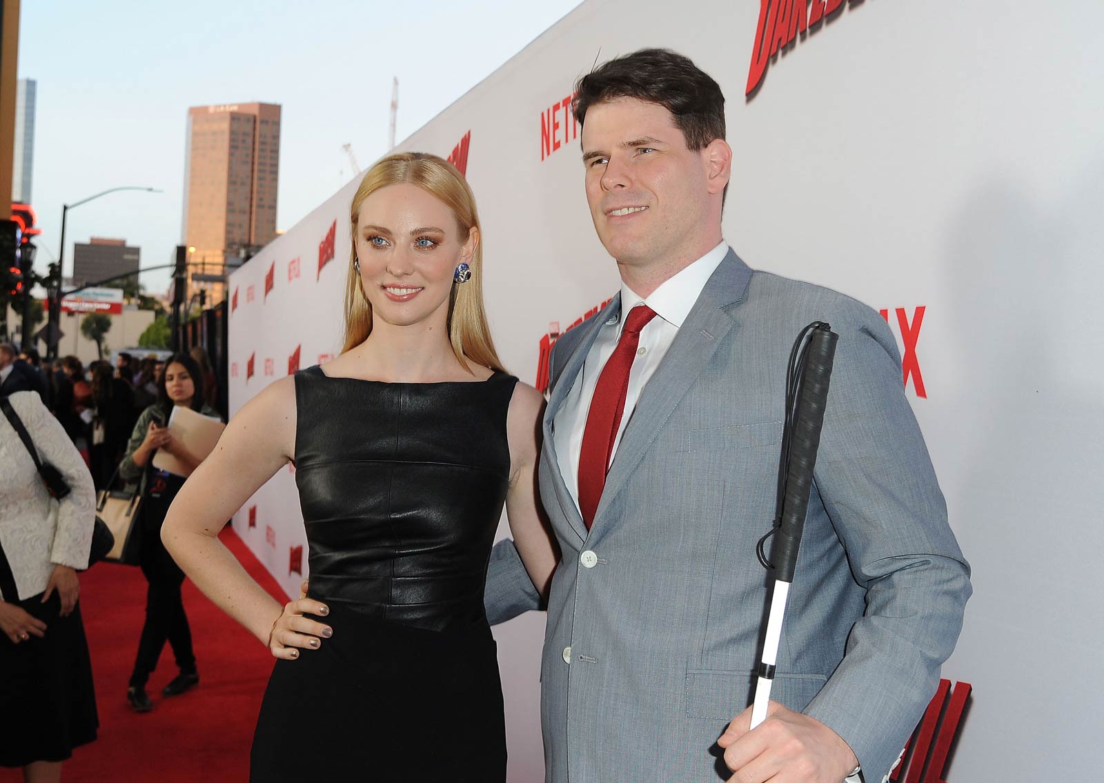 Deborah Ann Woll attends Daredevil Premiere