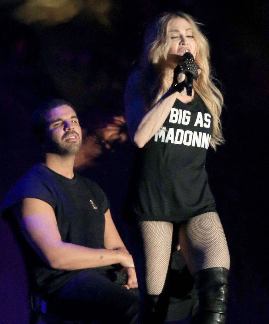 Madonna on the stage during the 2015 Coachella Music Festival