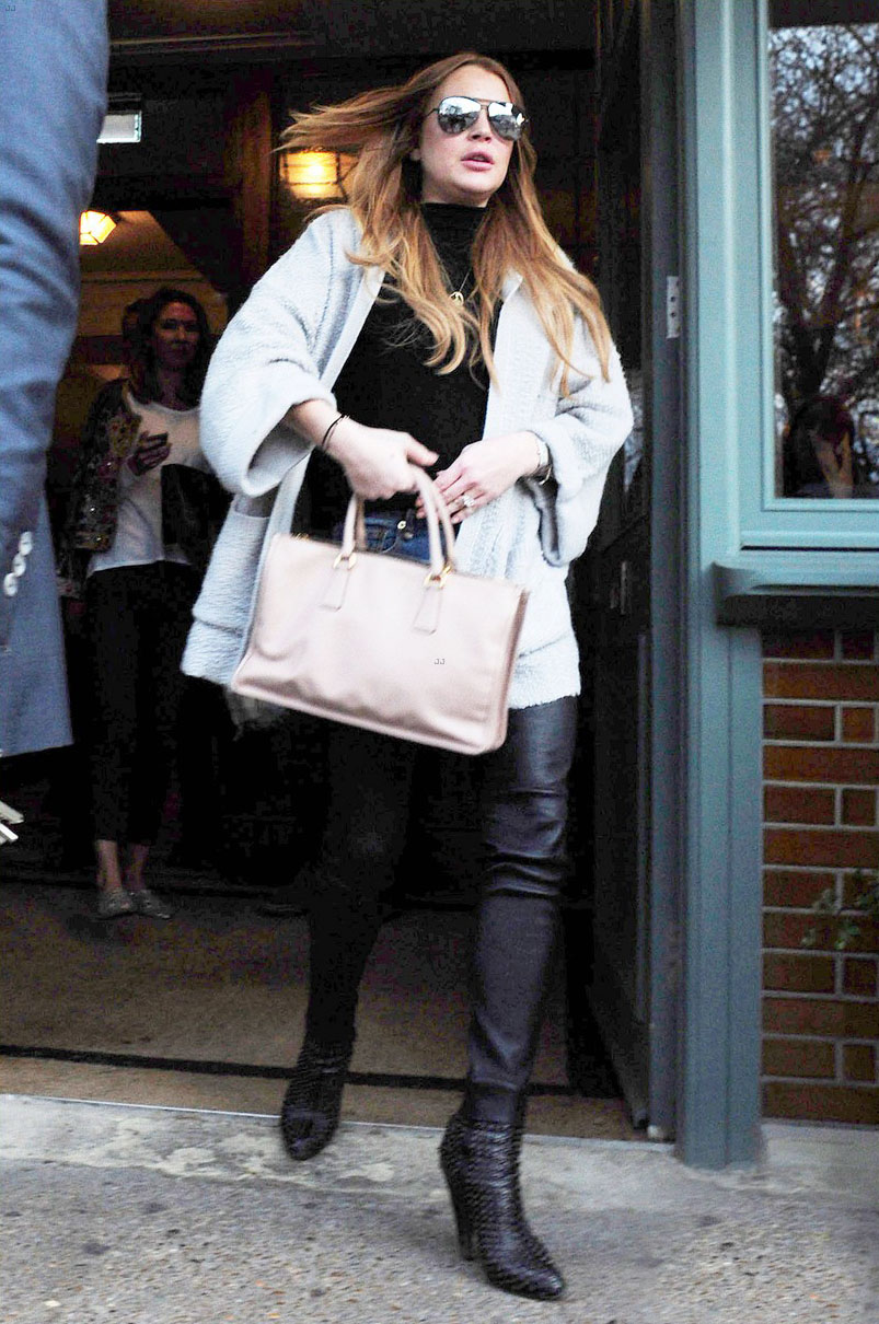 Lindsay Lohan at The Ivy restaurant