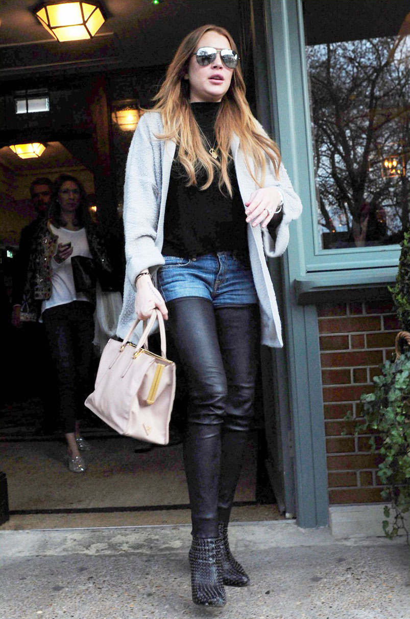 Lindsay Lohan at The Ivy restaurant