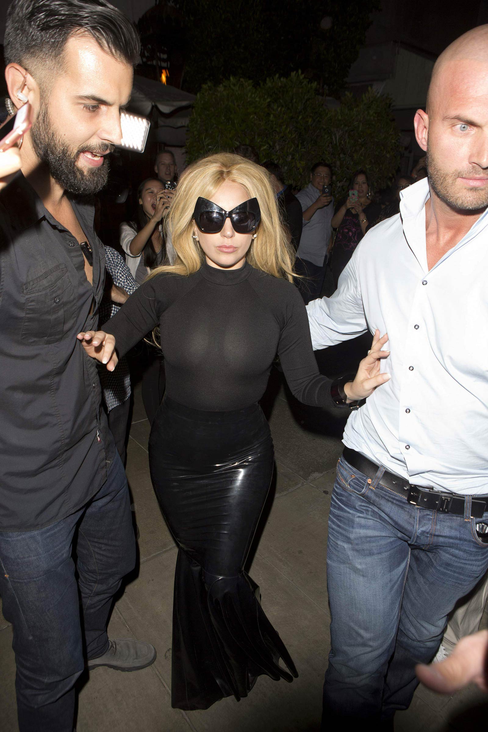 Lady Gaga leaving Pump Restaurant