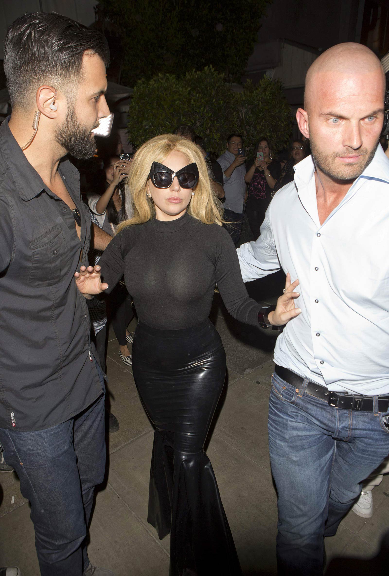 Lady Gaga leaving Pump Restaurant