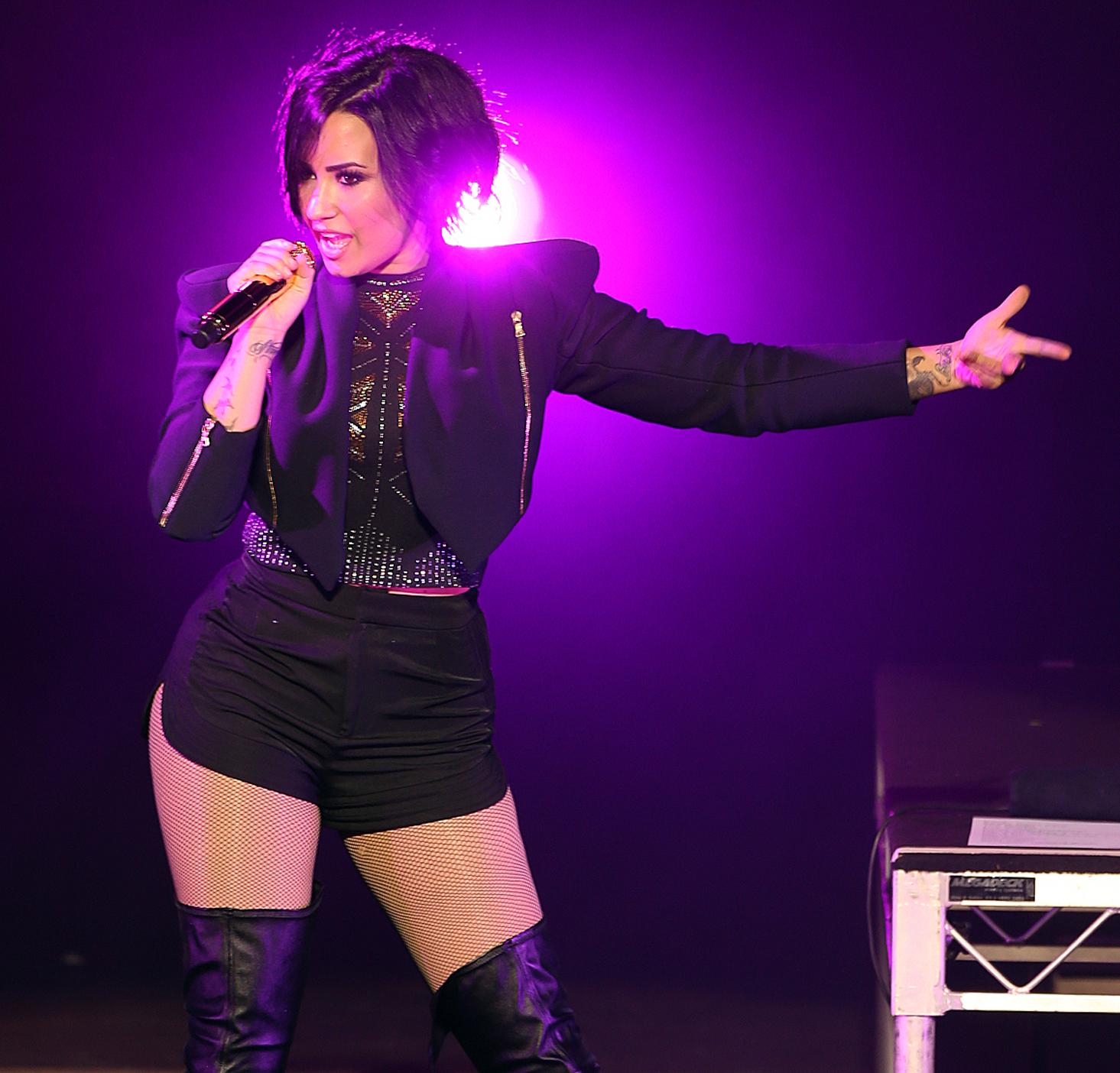 Demi Lovato performing at the Crowne Theatre