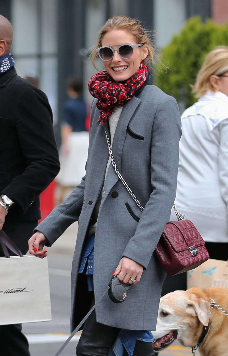 Olivia Palermo spotted out walking her dog with friends