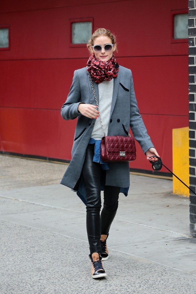 Olivia Palermo spotted out walking her dog with friends