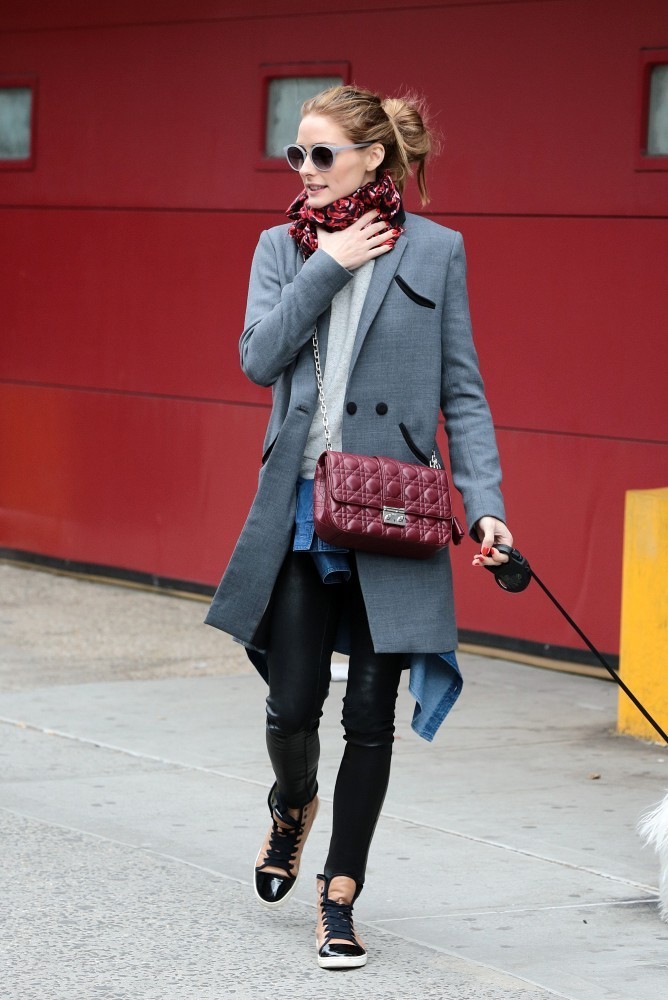 Olivia Palermo spotted out walking her dog with friends