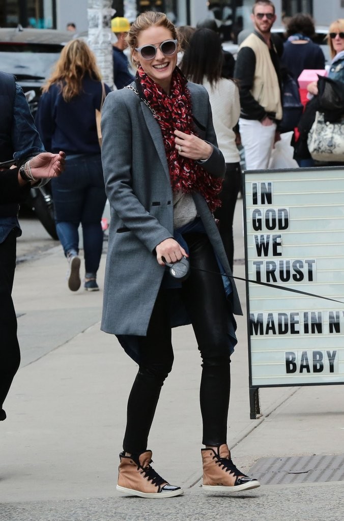 Olivia Palermo spotted out walking her dog with friends