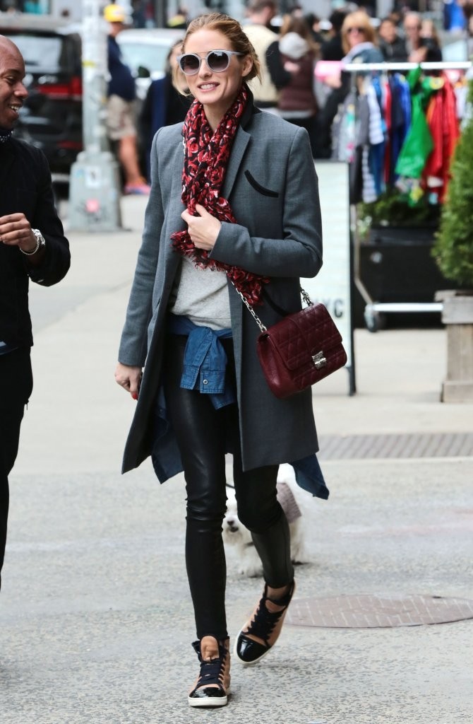 Olivia Palermo spotted out walking her dog with friends