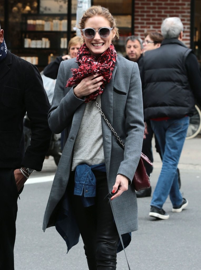 Olivia Palermo spotted out walking her dog with friends