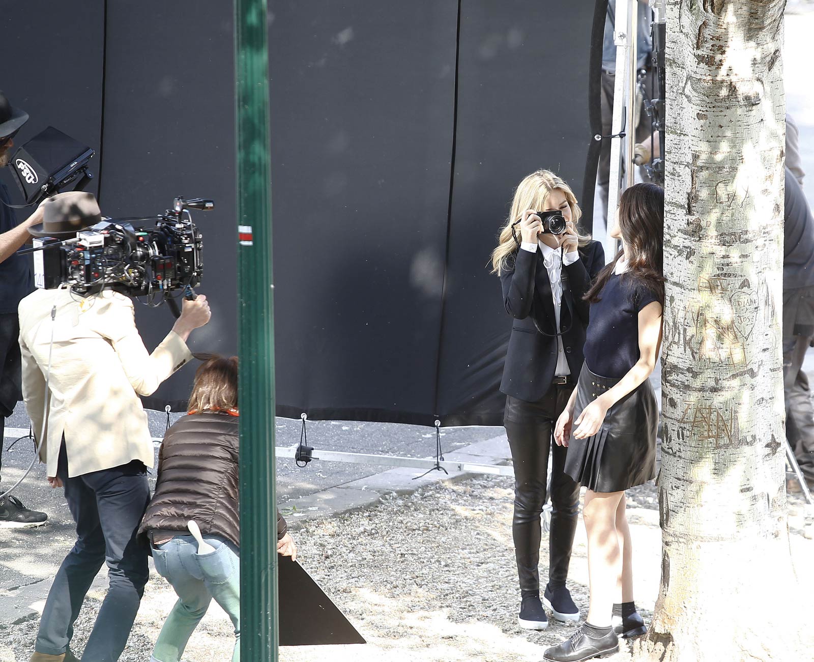 Georgia May Jagger filming an ad for Garnier